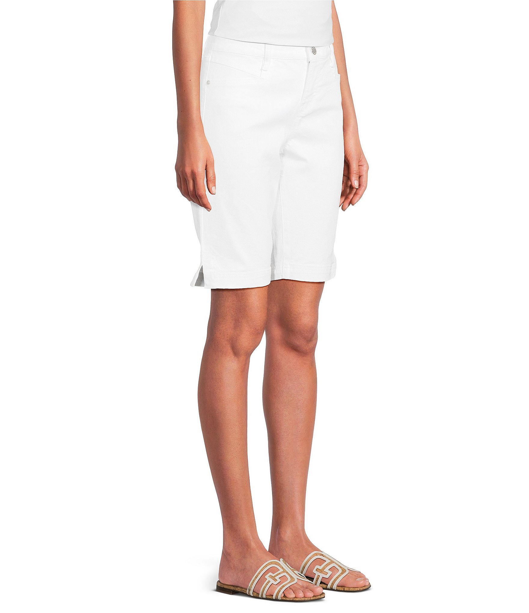 Code Bleu Soho Stretch Denim High Rise Bermuda Shorts