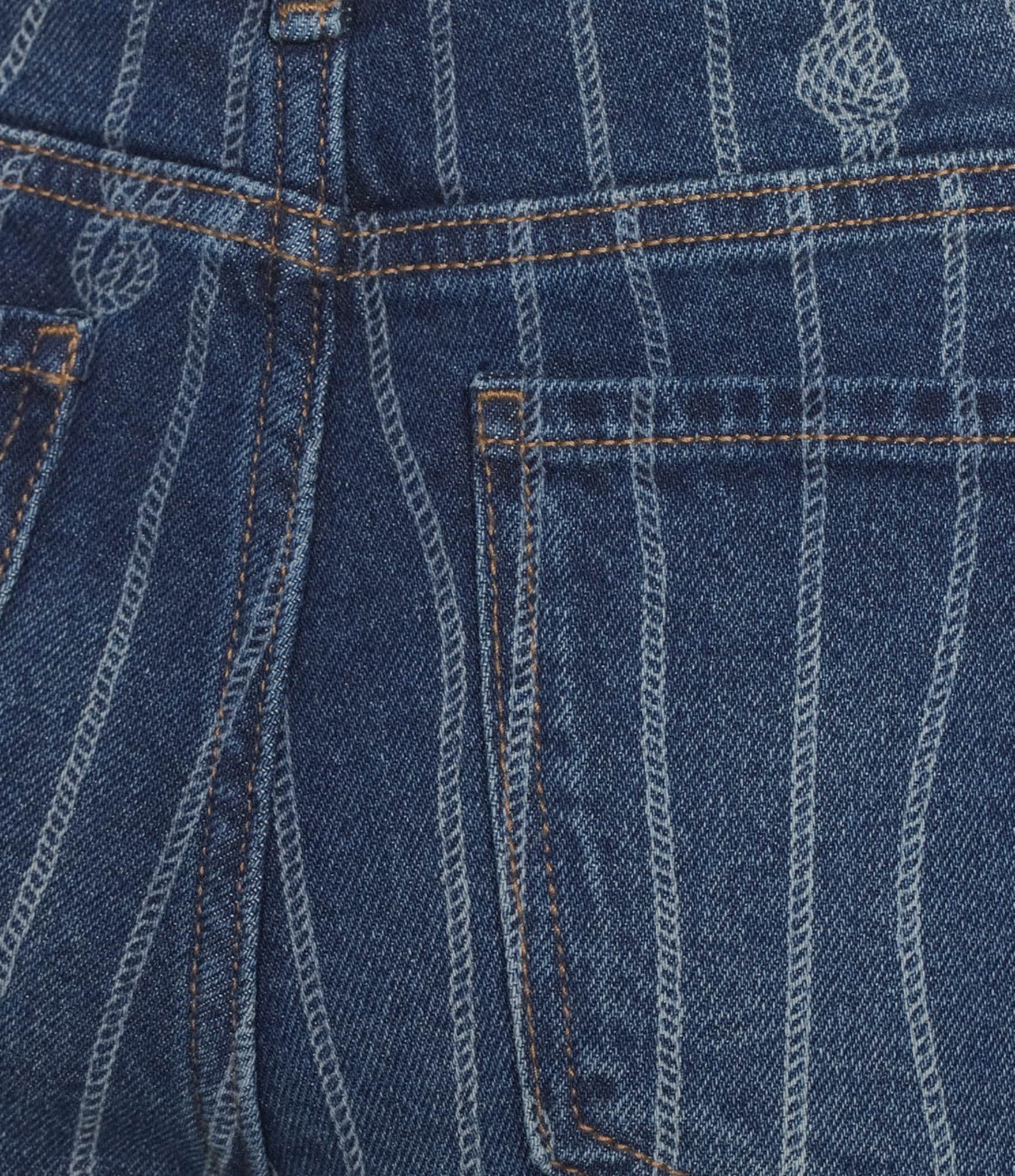 Code Bleu Soho Stretch Denim Printed Mid Rise Bermuda Shorts