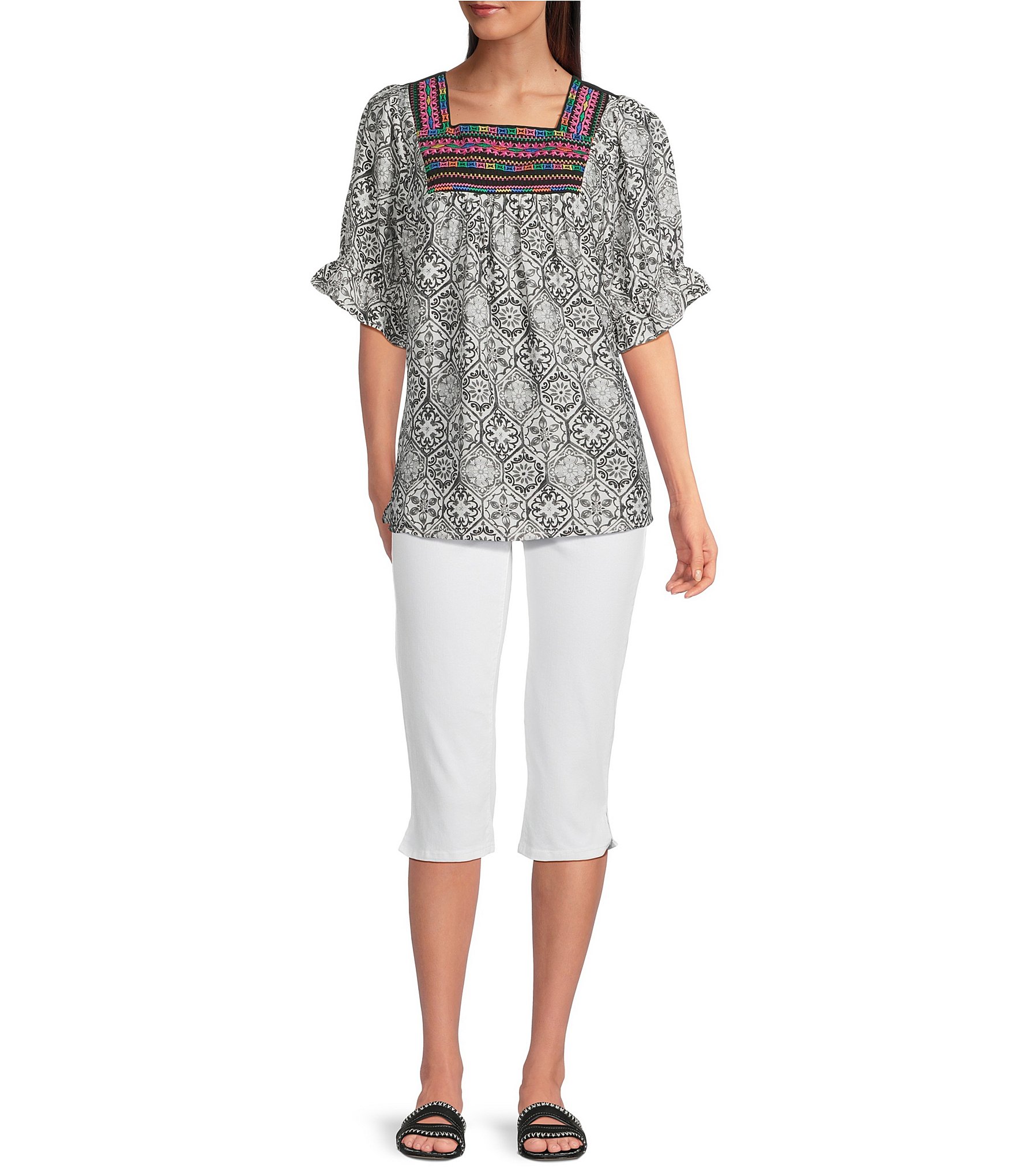 Code Bleu Stretch Denim High Rise Capri Skimmer Jeans