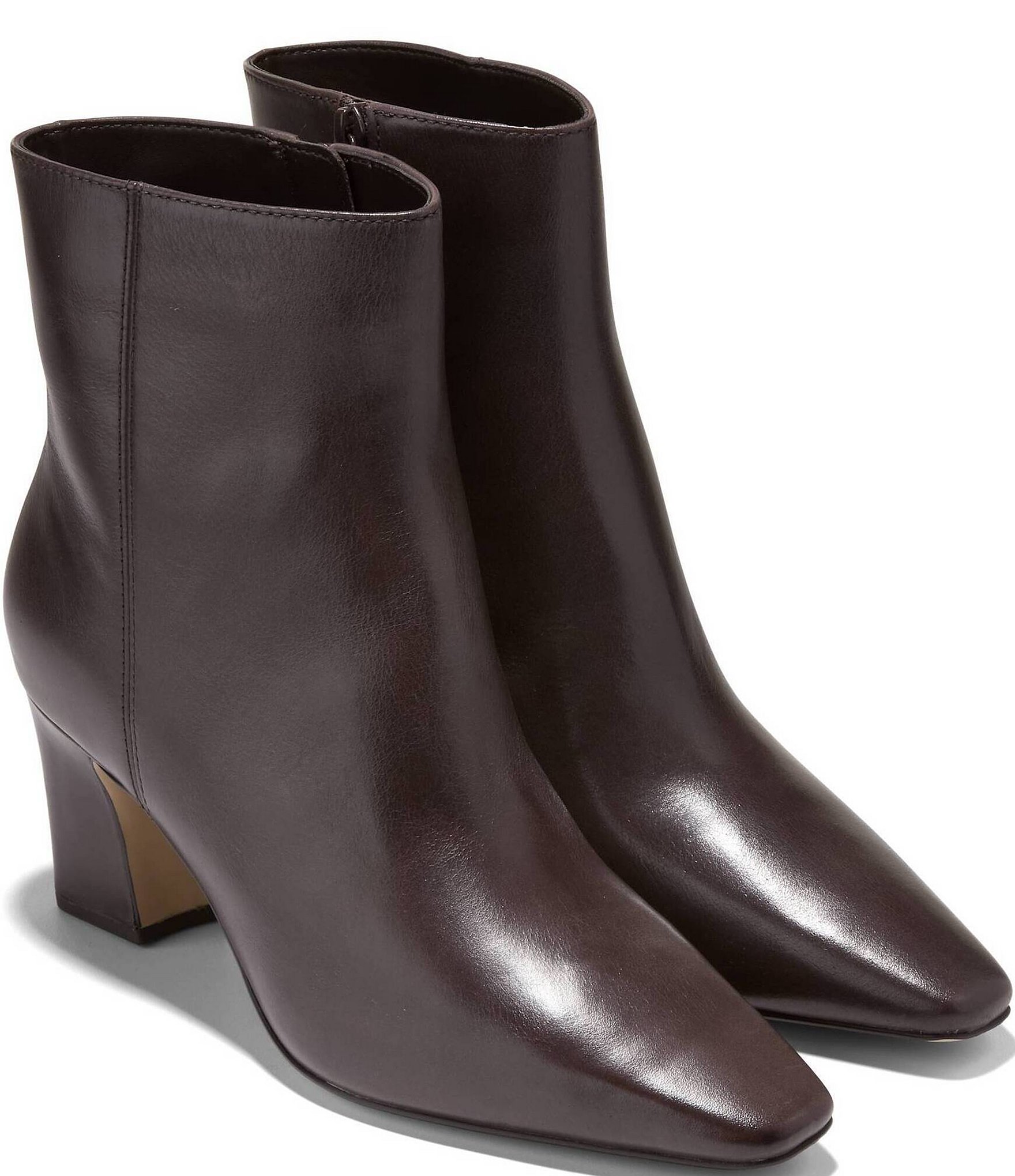 Cole Haan Blanche Snip Toe Block Heel Leather Booties