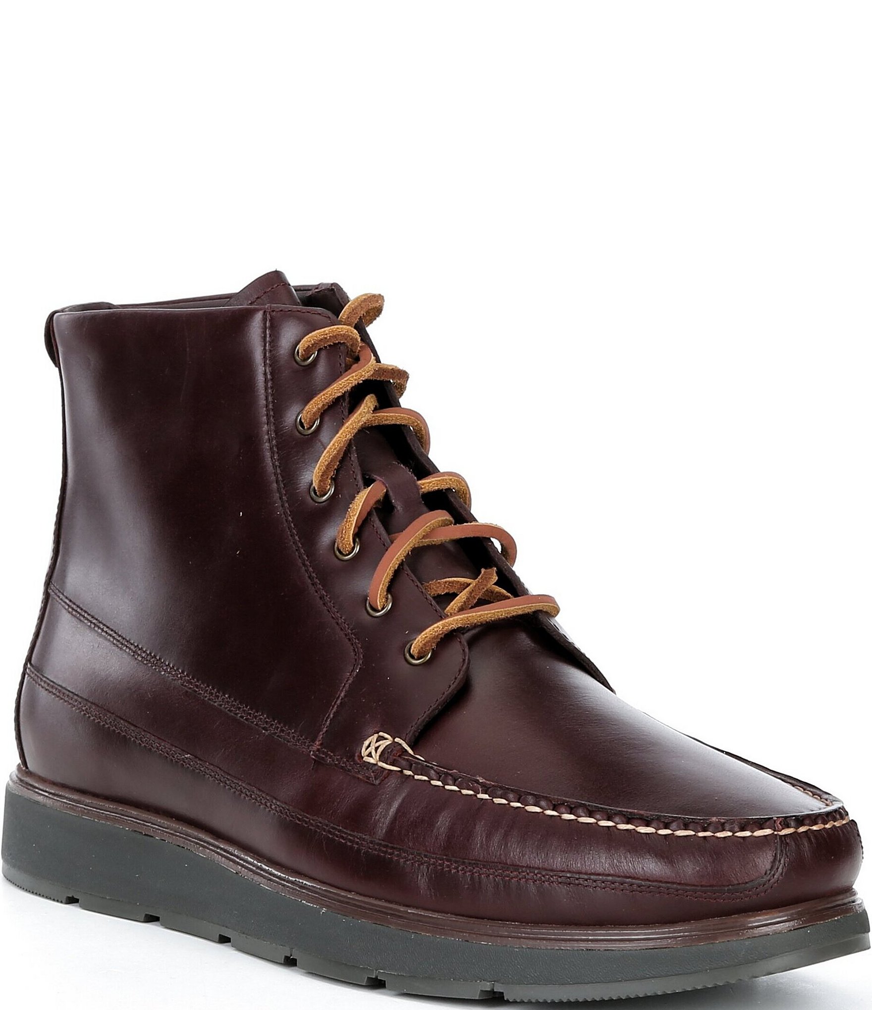 Cole Haan Men\'s Dark Brown Leather Boots with Red Accents Men main image 2