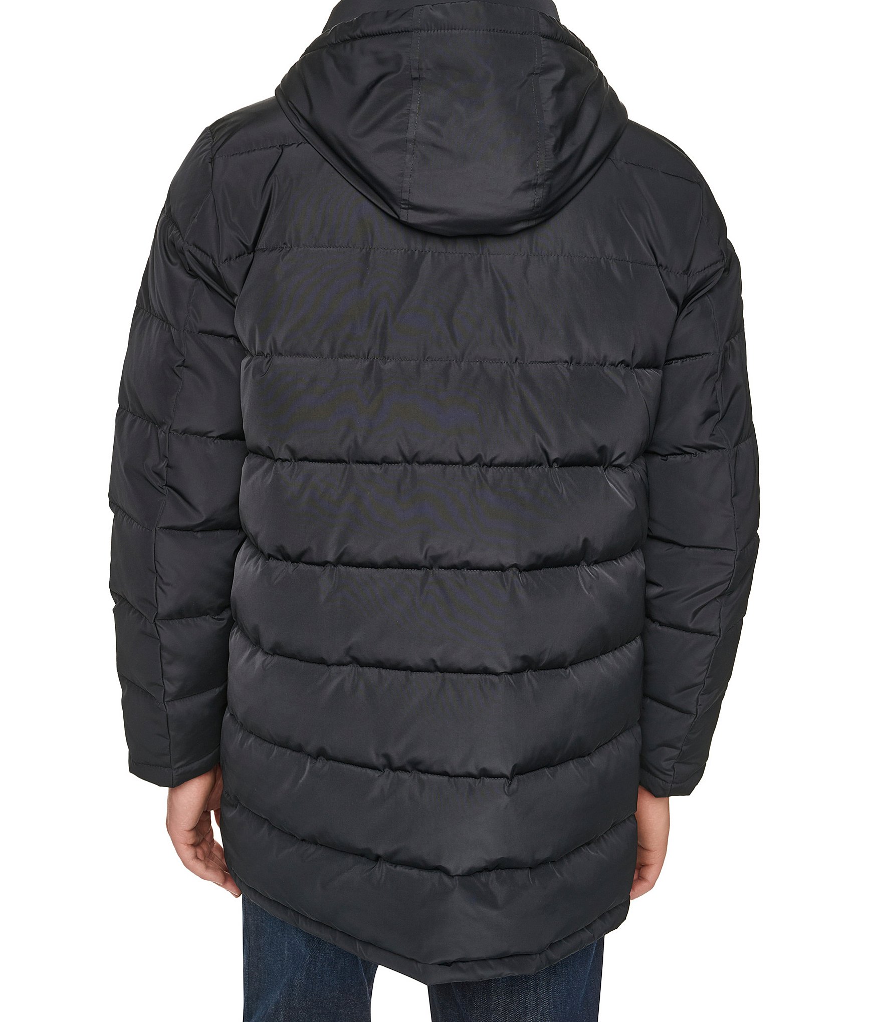 Cole Haan Channel Quilted Down Hooded Parka Coat