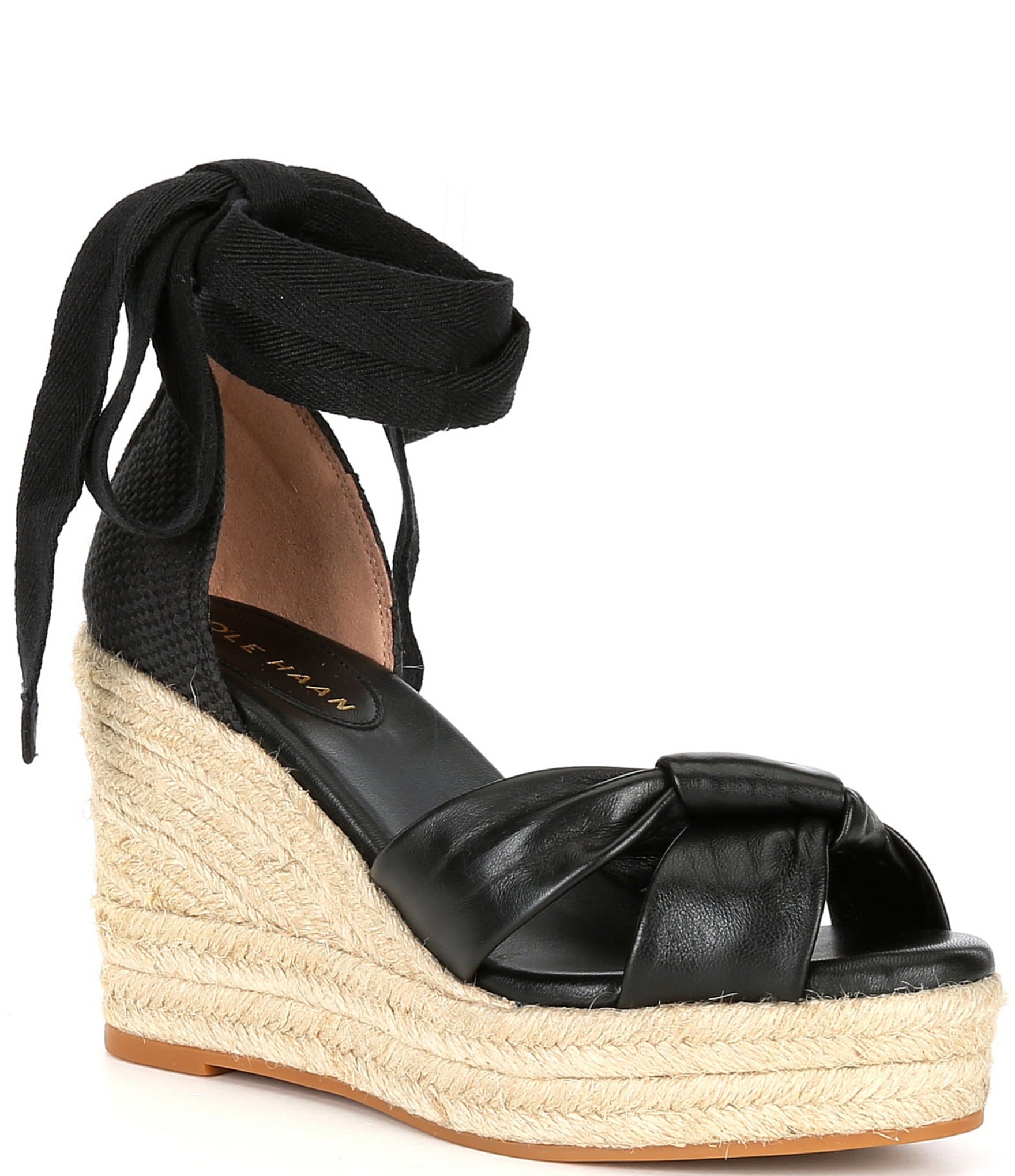 Cole Haan Cloudfeel Hampton Leather Espadrille Wedge Sandals Dillard s