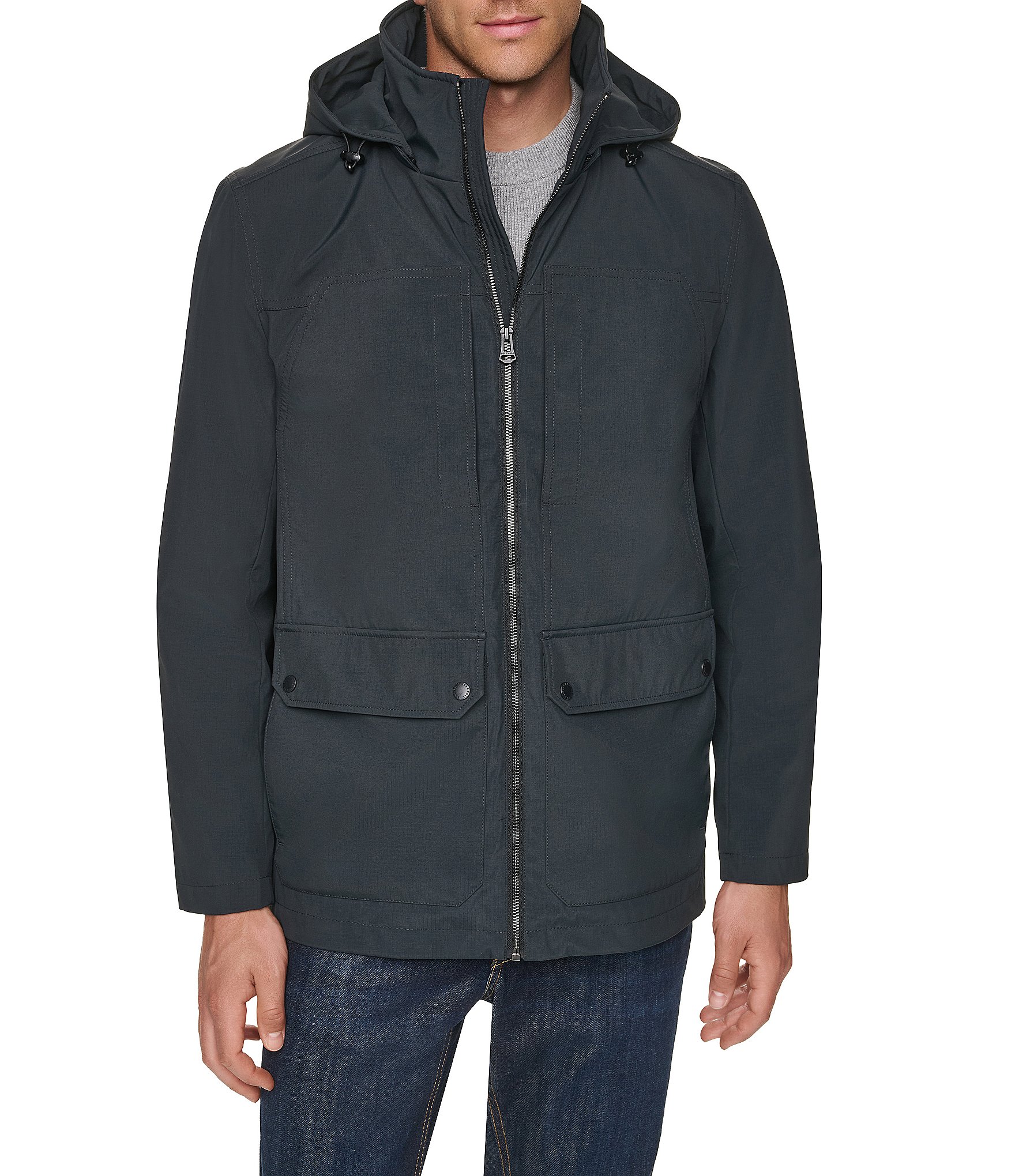 Cole Haan Cotton Touch Nylon Hooded Field Jacket