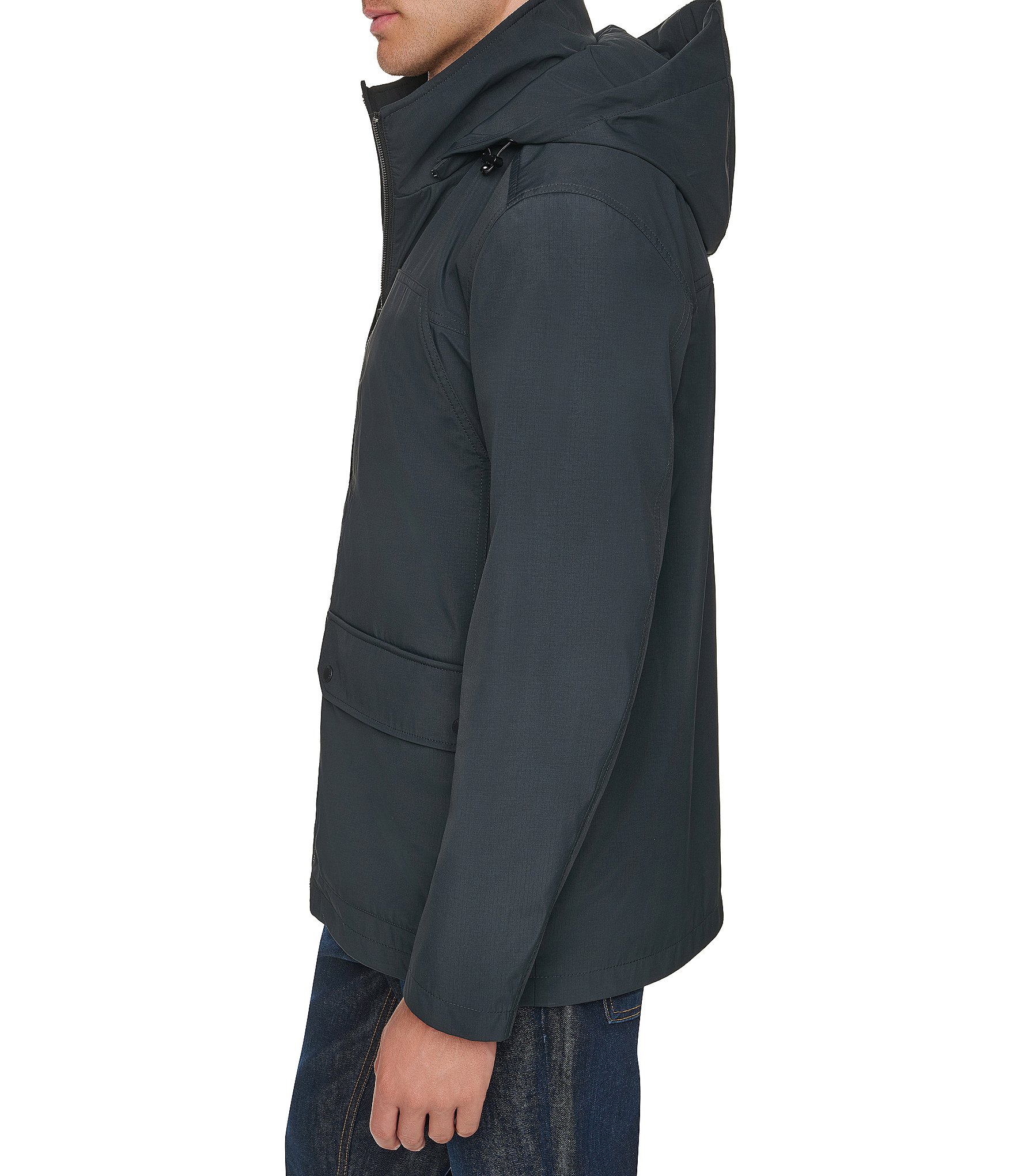 Cole Haan Cotton Touch Nylon Hooded Field Jacket