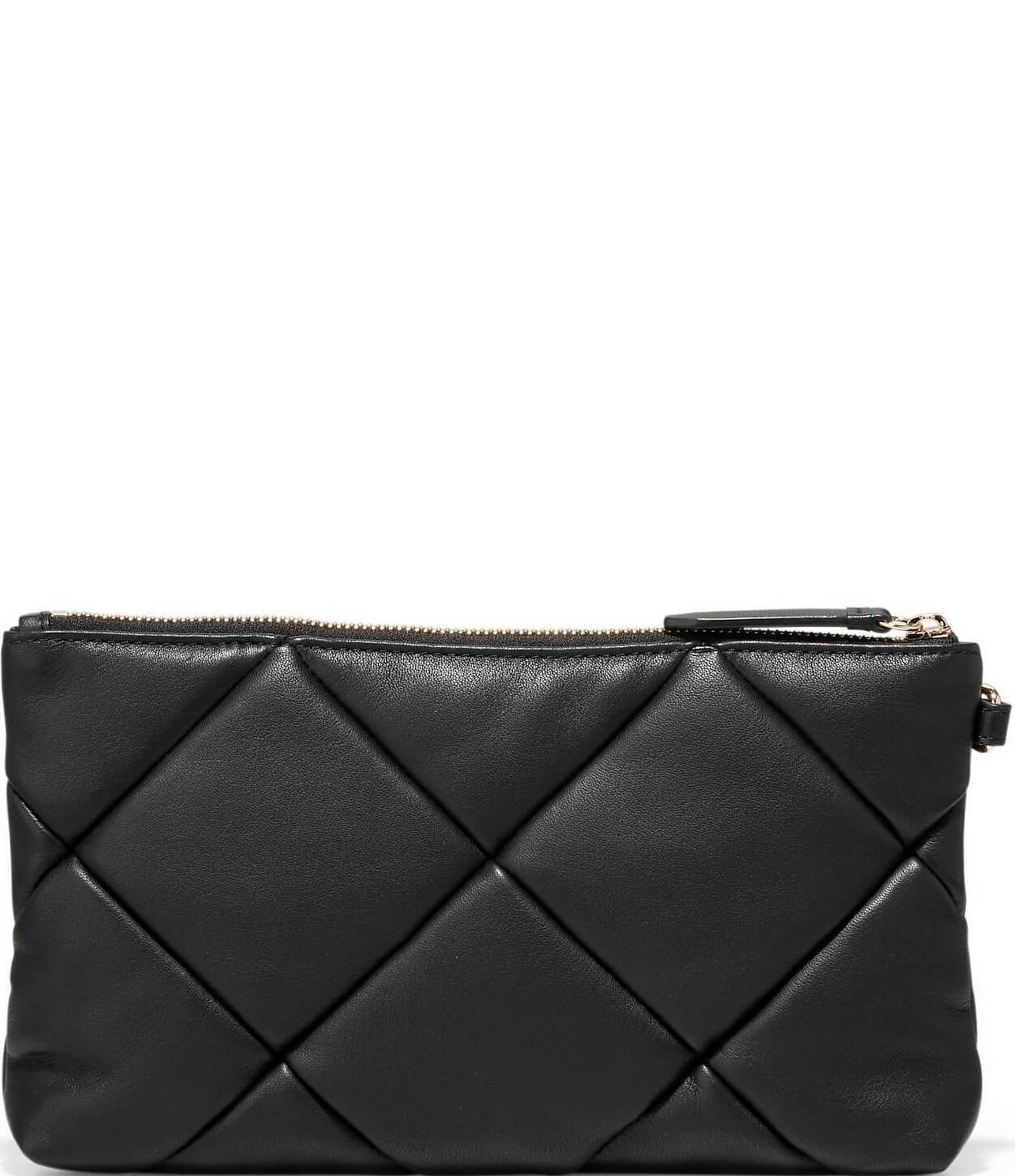 Cole Haan Essential Black Quilted Leather Clutch Wristlet