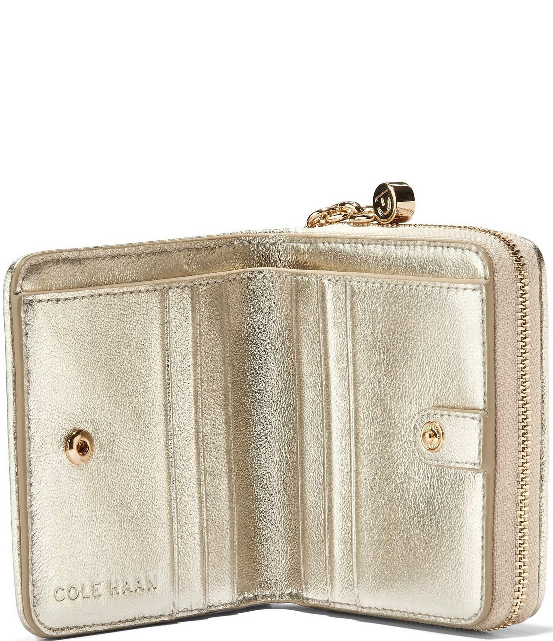 Cole Haan Essential Woven Metallic Zip Wallet