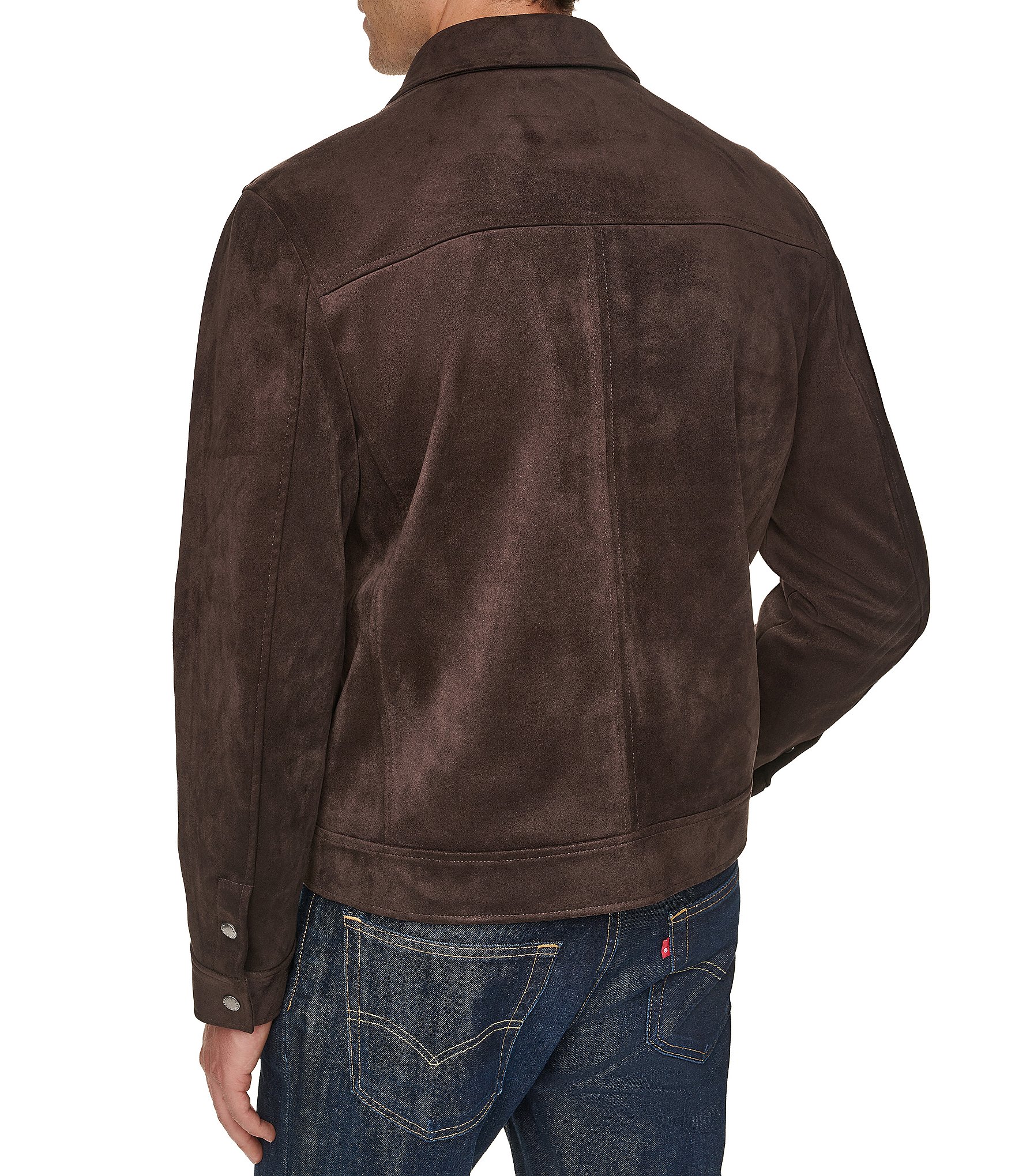 Cole Haan Faux Suede Trucker Jacket