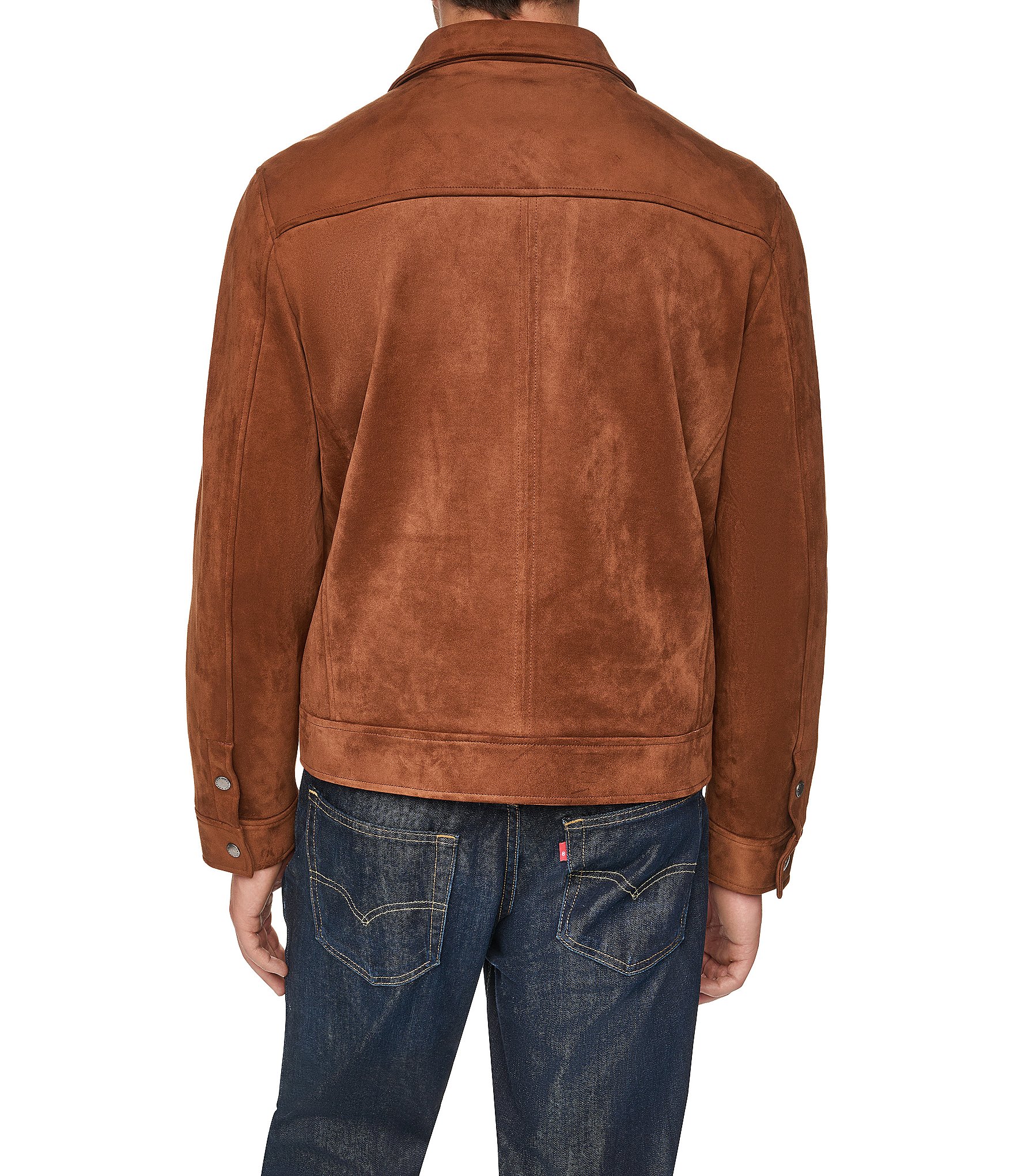 Cole Haan Faux Suede Trucker Jacket