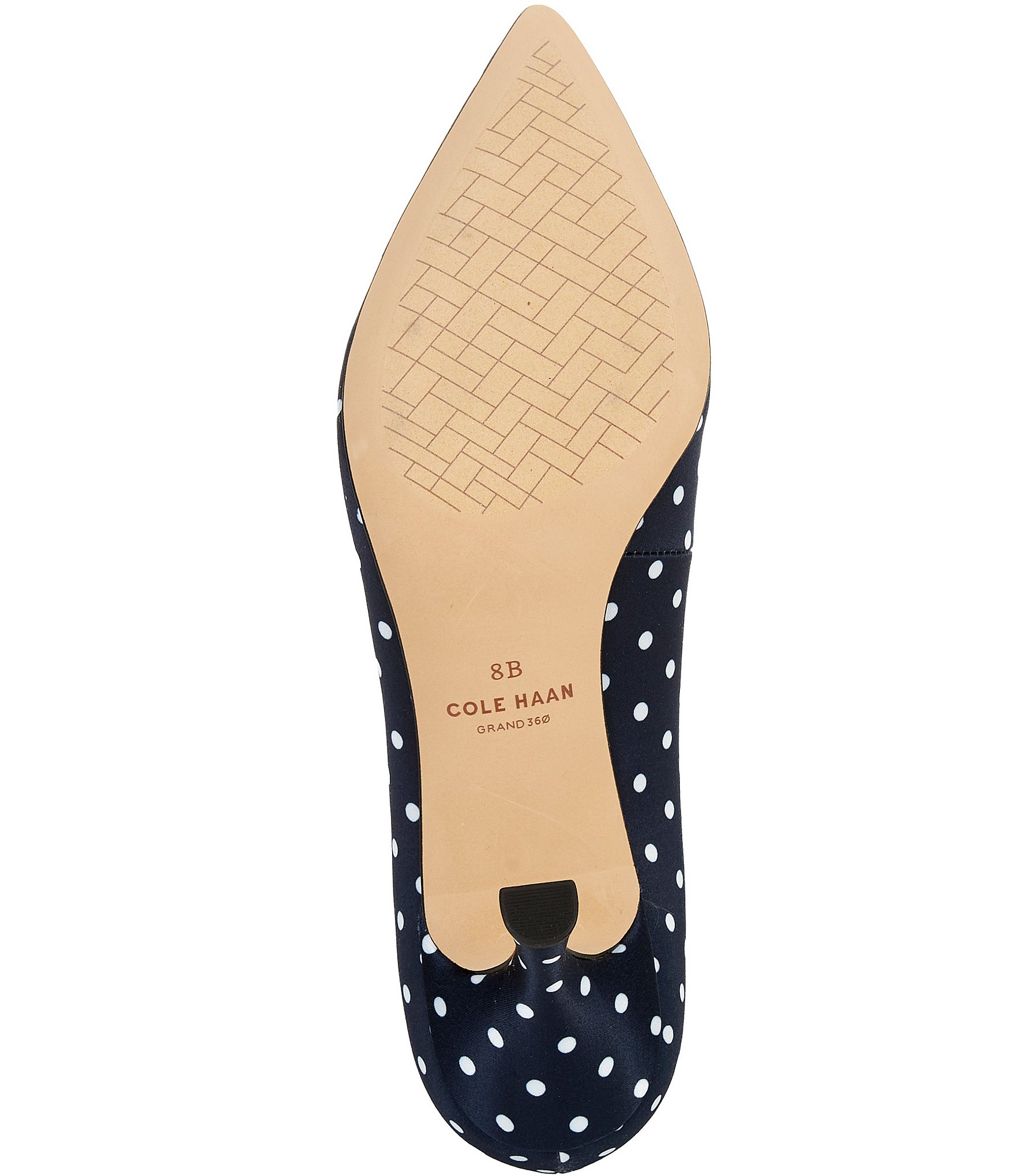 Cole Haan Florette Polka Dot Satin Ornamented Pointed Toe Pumps