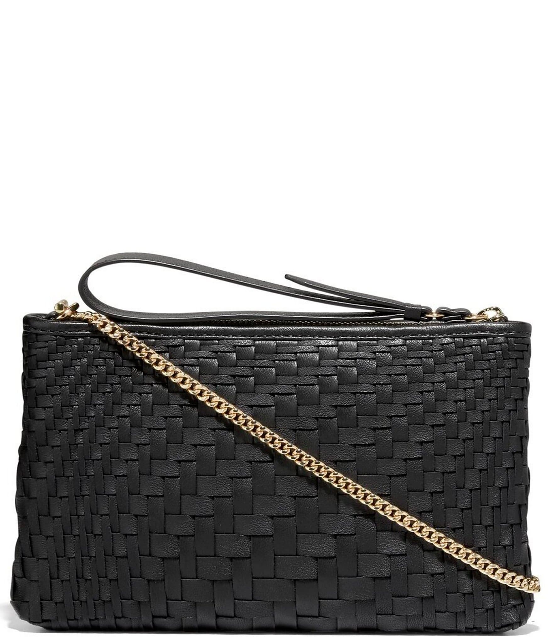 Cole Haan Genevieve Woven Leather Crossbody Wristlet Bag