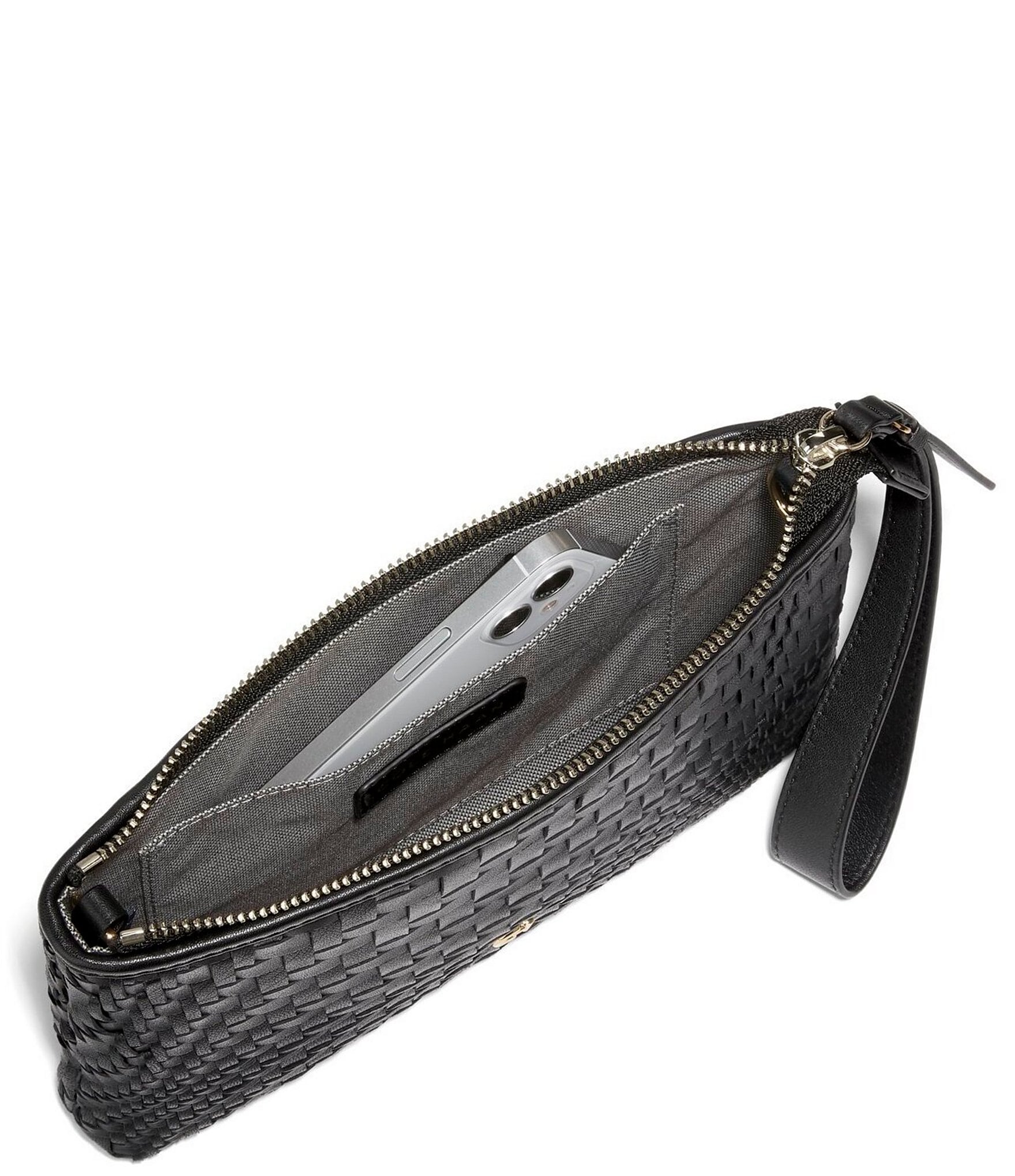 Cole Haan Genevieve Woven Leather Crossbody Wristlet Bag