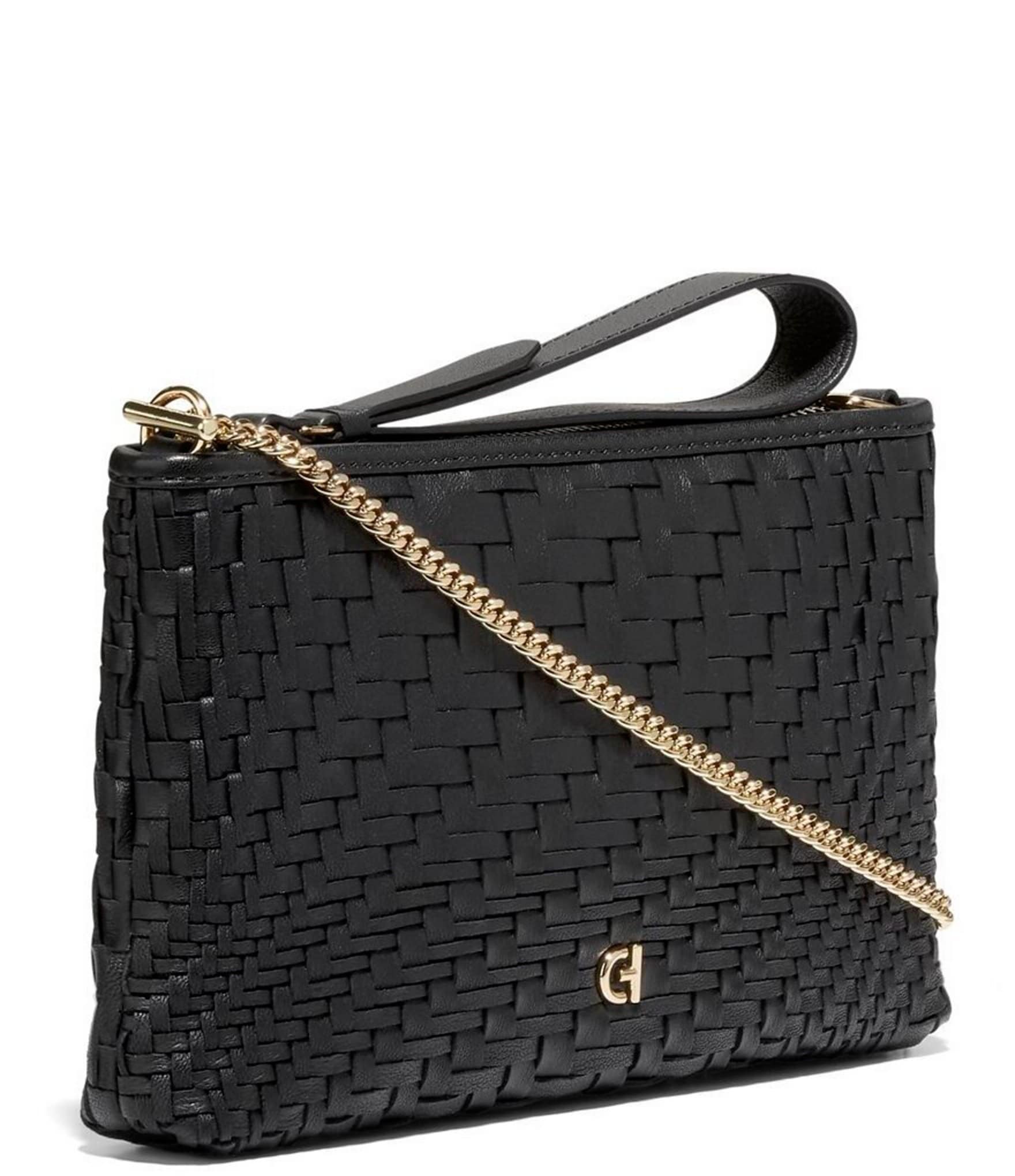 Cole Haan Genevieve Woven Leather Crossbody Wristlet Bag