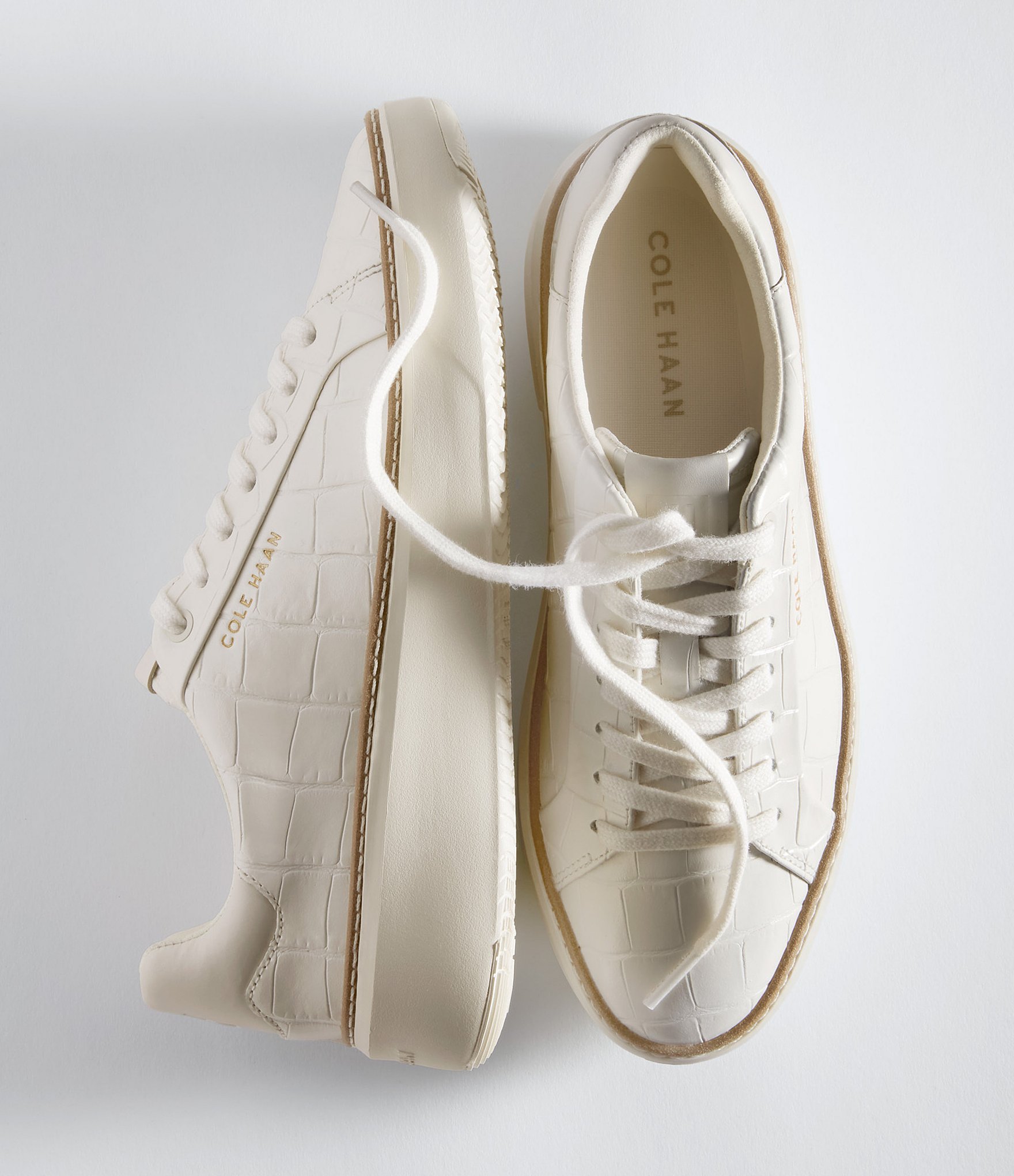 Cole Haan GrandPrø Topspin Embossed Leather Platform Sneakers