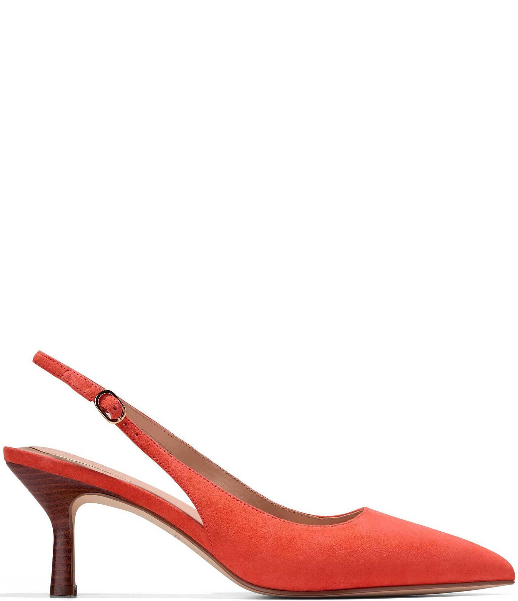 Cole Haan Hansell Suede Slingback Stack Heel Pumps
