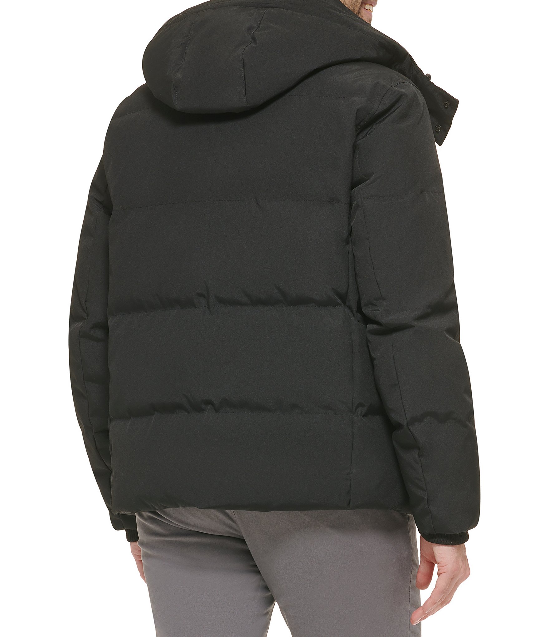 Cole Haan Hooded Down Zip Front Puffer Jacket