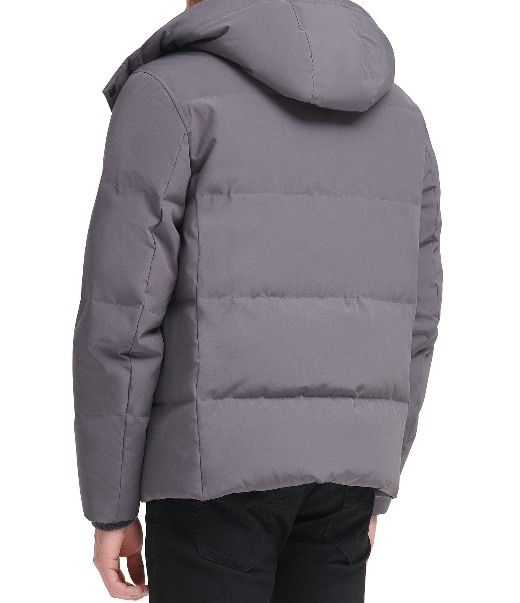 Cole Haan Hooded Down Zip Front Puffer Jacket