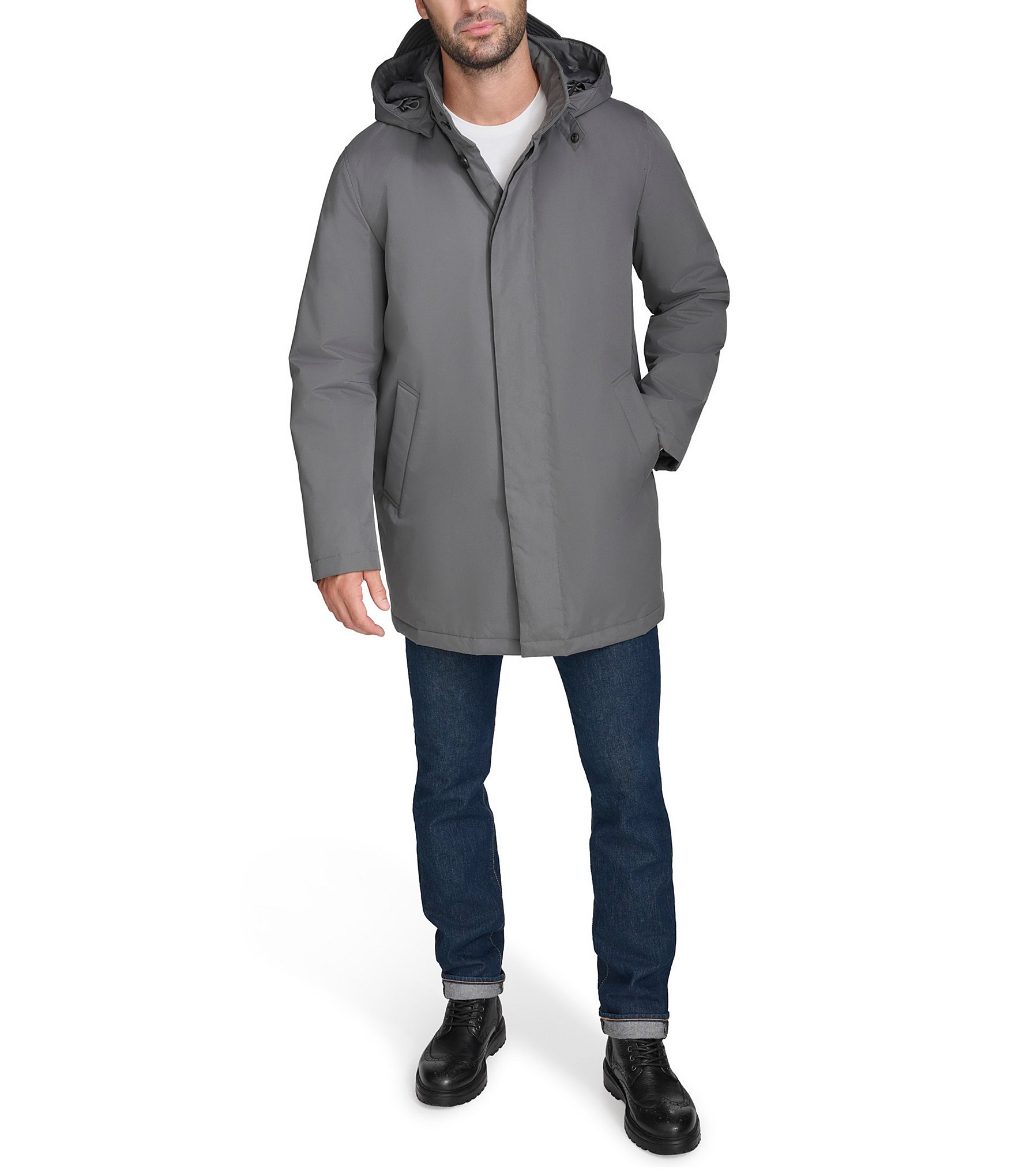 Cole Haan Hooded Topcoat Jacket