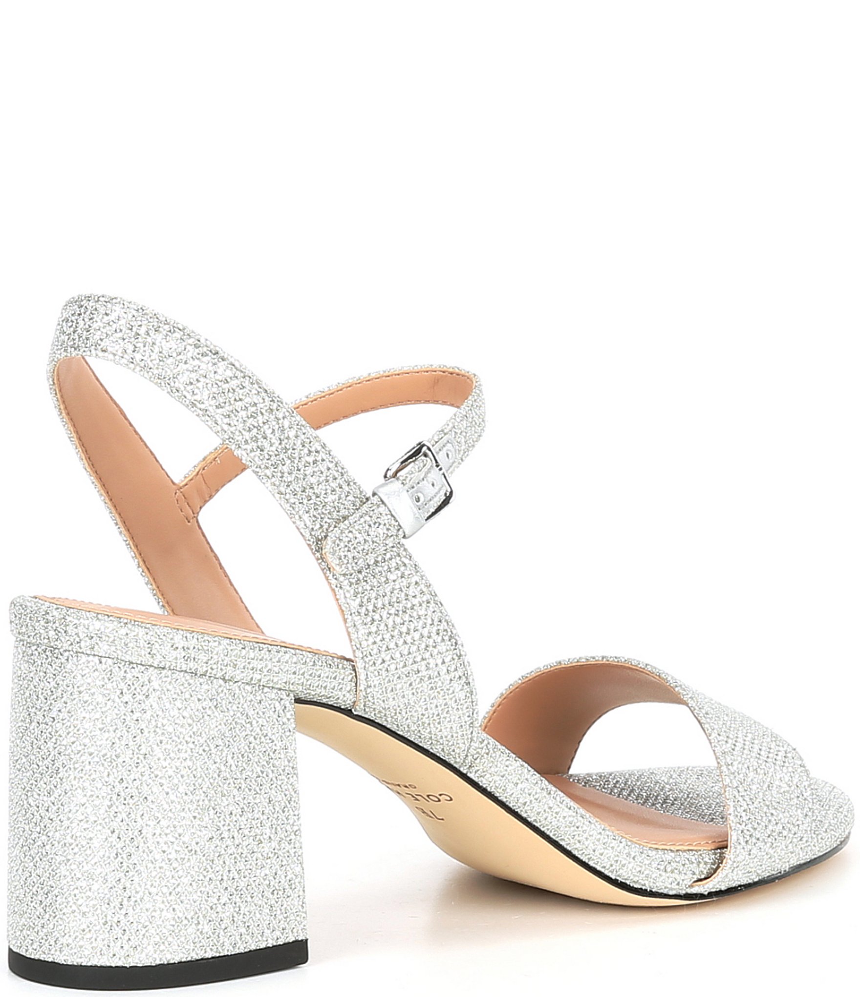 Cole Haan Josie Glitter Fabric Block Heel Dress Sandals