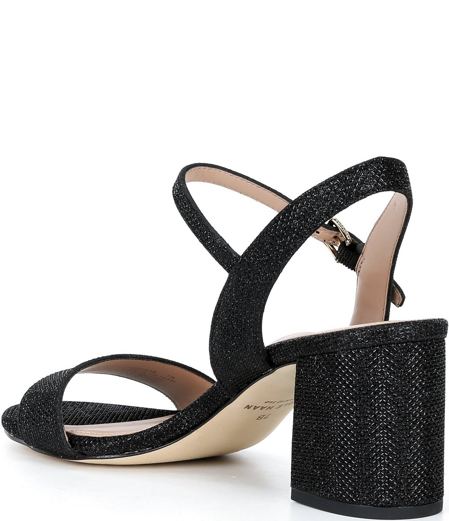 Cole Haan Josie Glitter Mesh Ankle Strap Dress Sandals