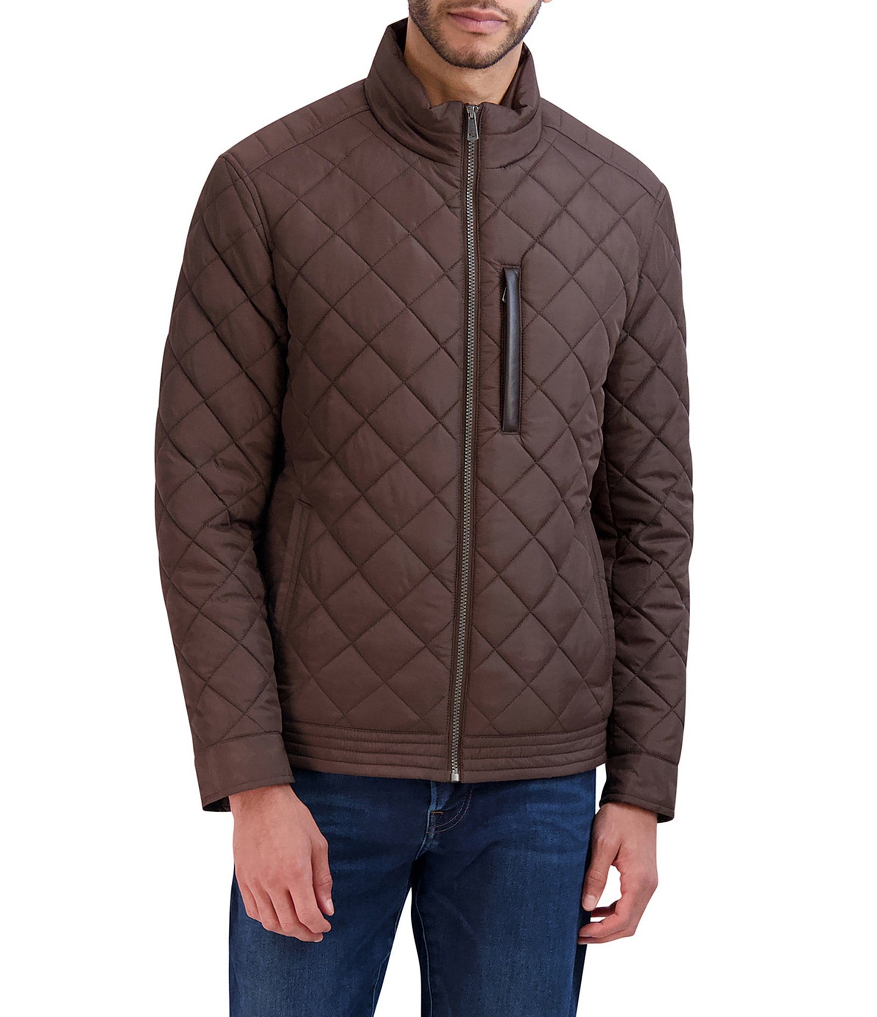 Cole Haan Diamond-Quilted Full Zip Jacket