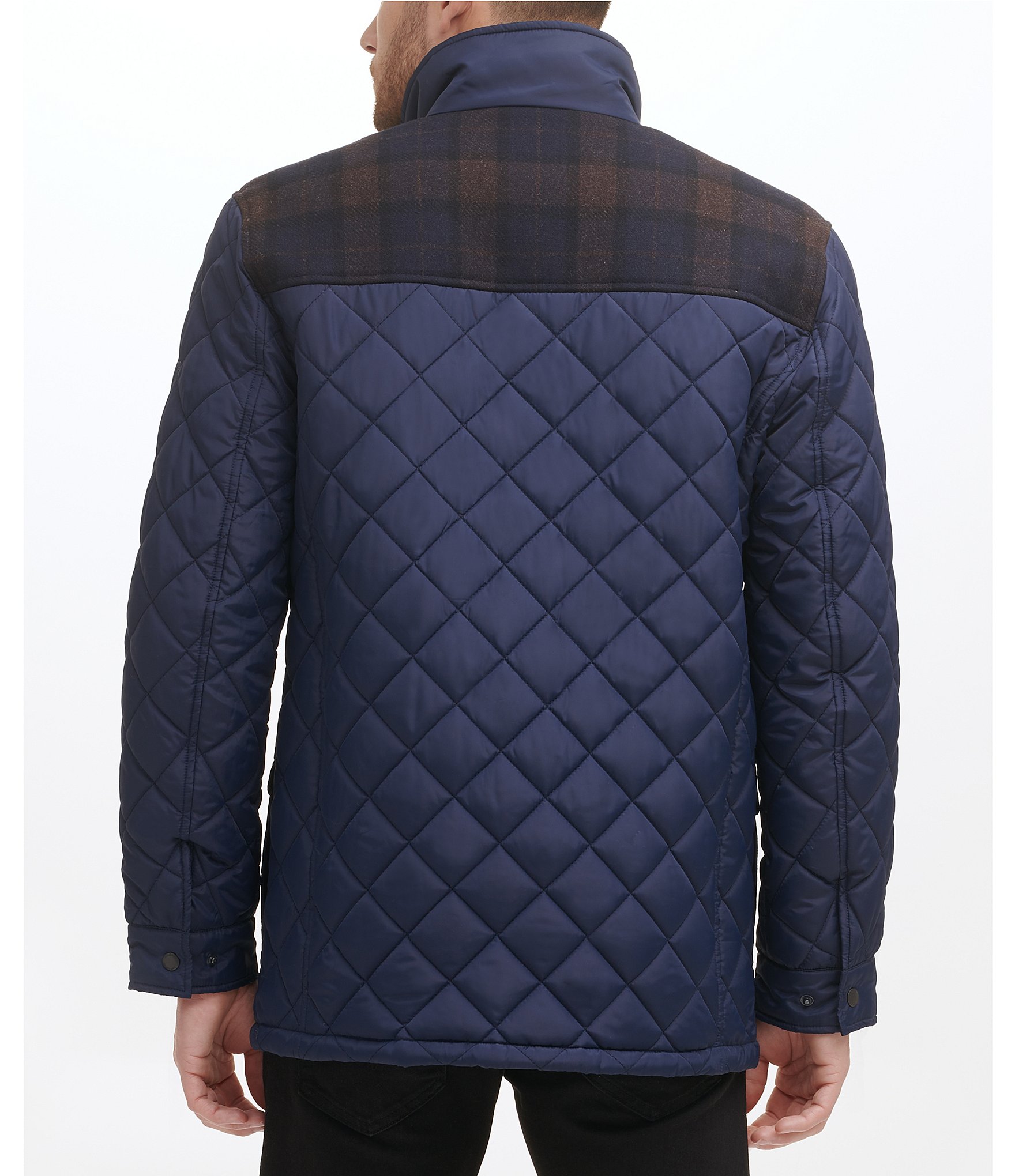 Cole Haan Diamond-Quilted Mixed-Media Jacket