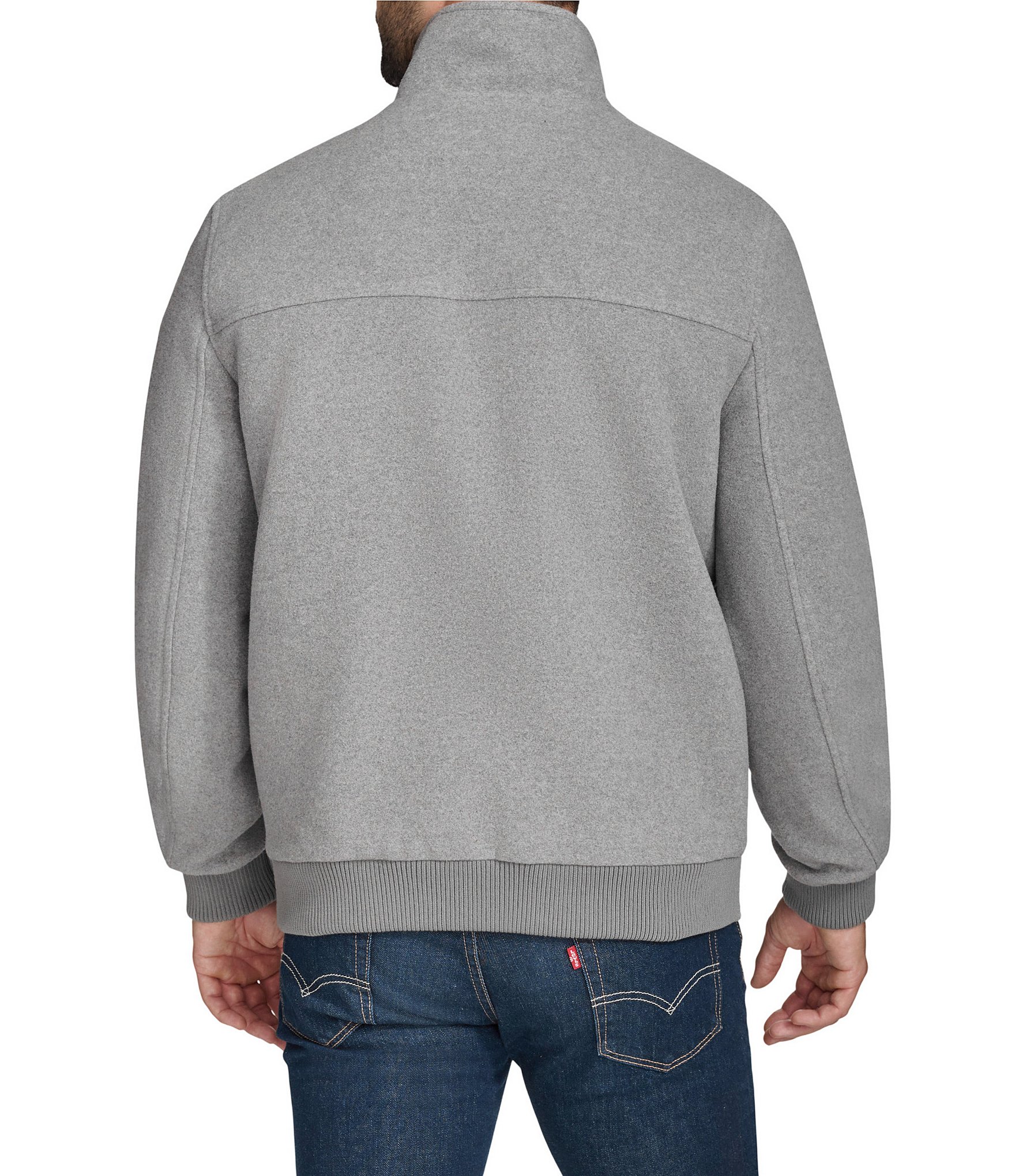 Cole Haan Long Sleeve Wool Blend Bomber Jacket