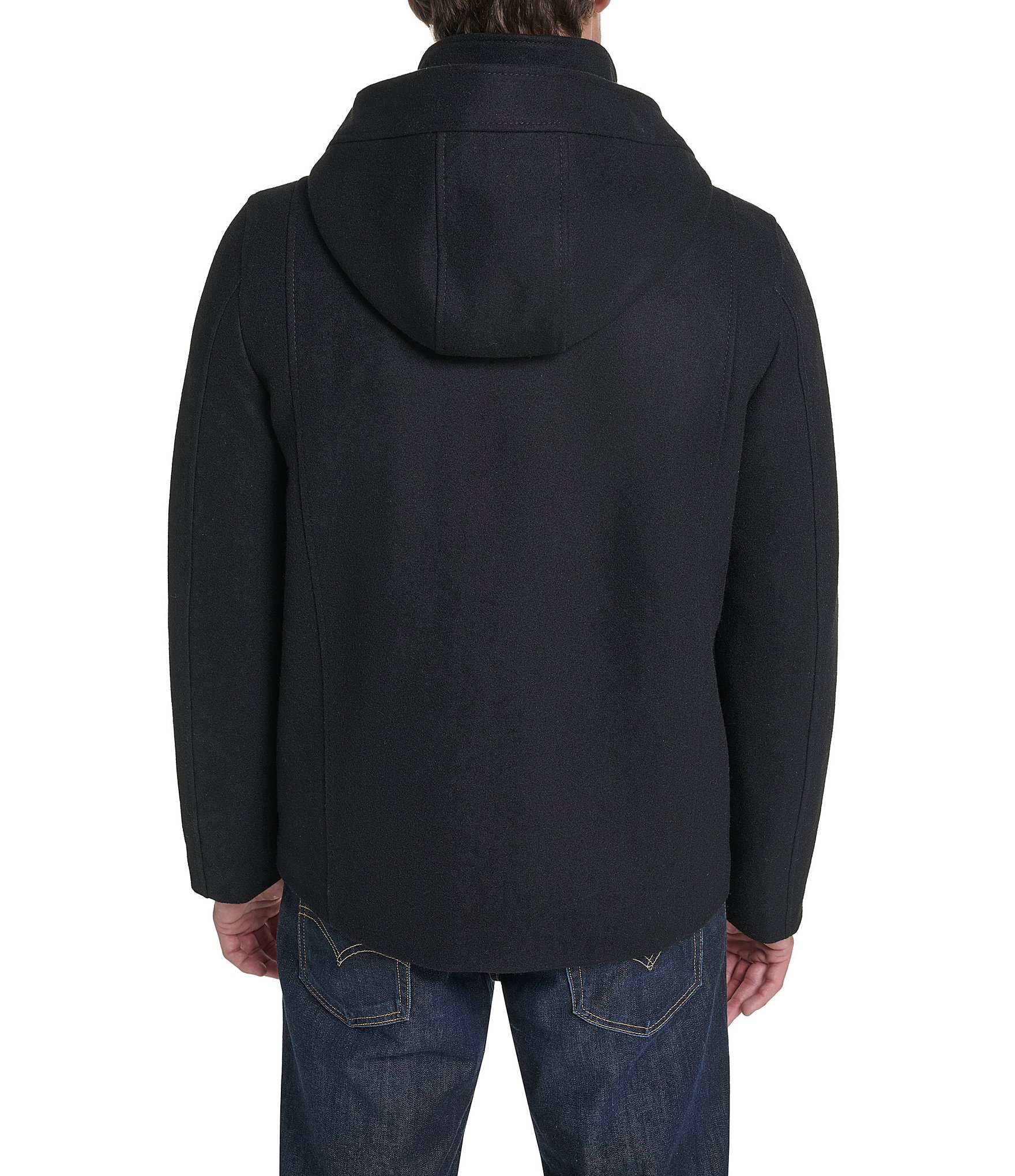Cole Haan Melon Wool Blend Hooded Duffel Coat