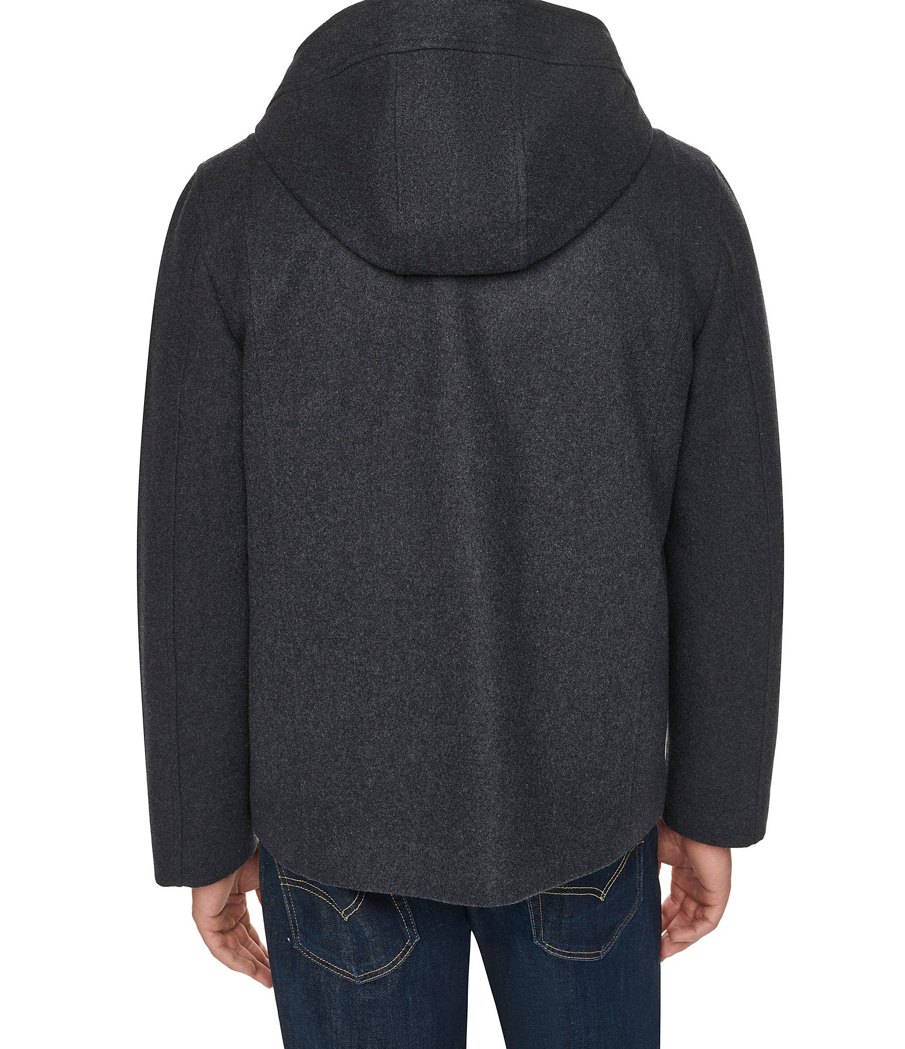 Cole Haan Melon Wool Blend Hooded Duffel Coat