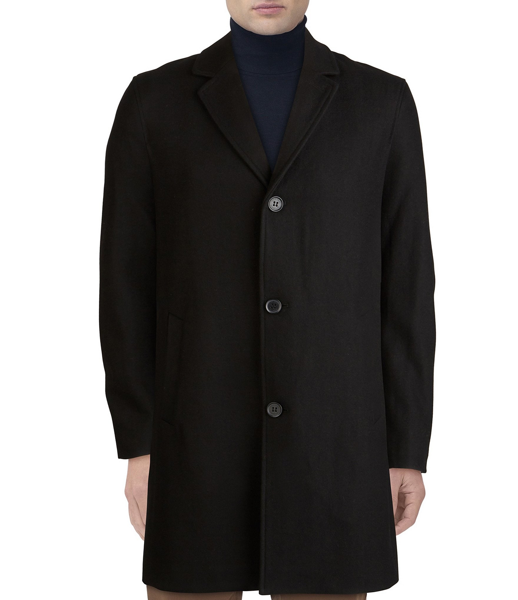 Cole Haan Melton Stand-Collar Button Front Wool-Blend Coat | Dillard's