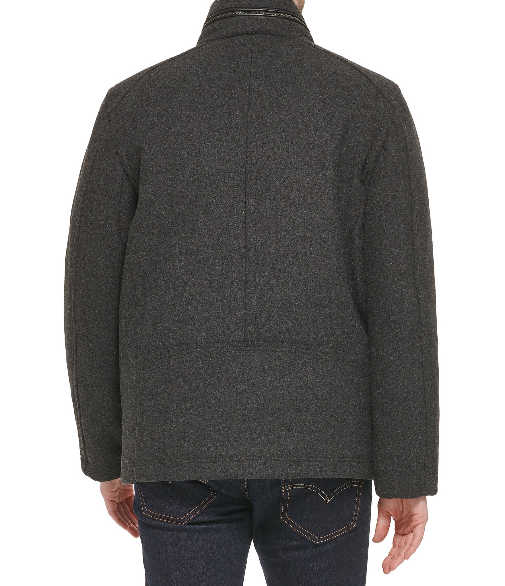 Cole Haan Melton Wool Blend Trucker Jacket