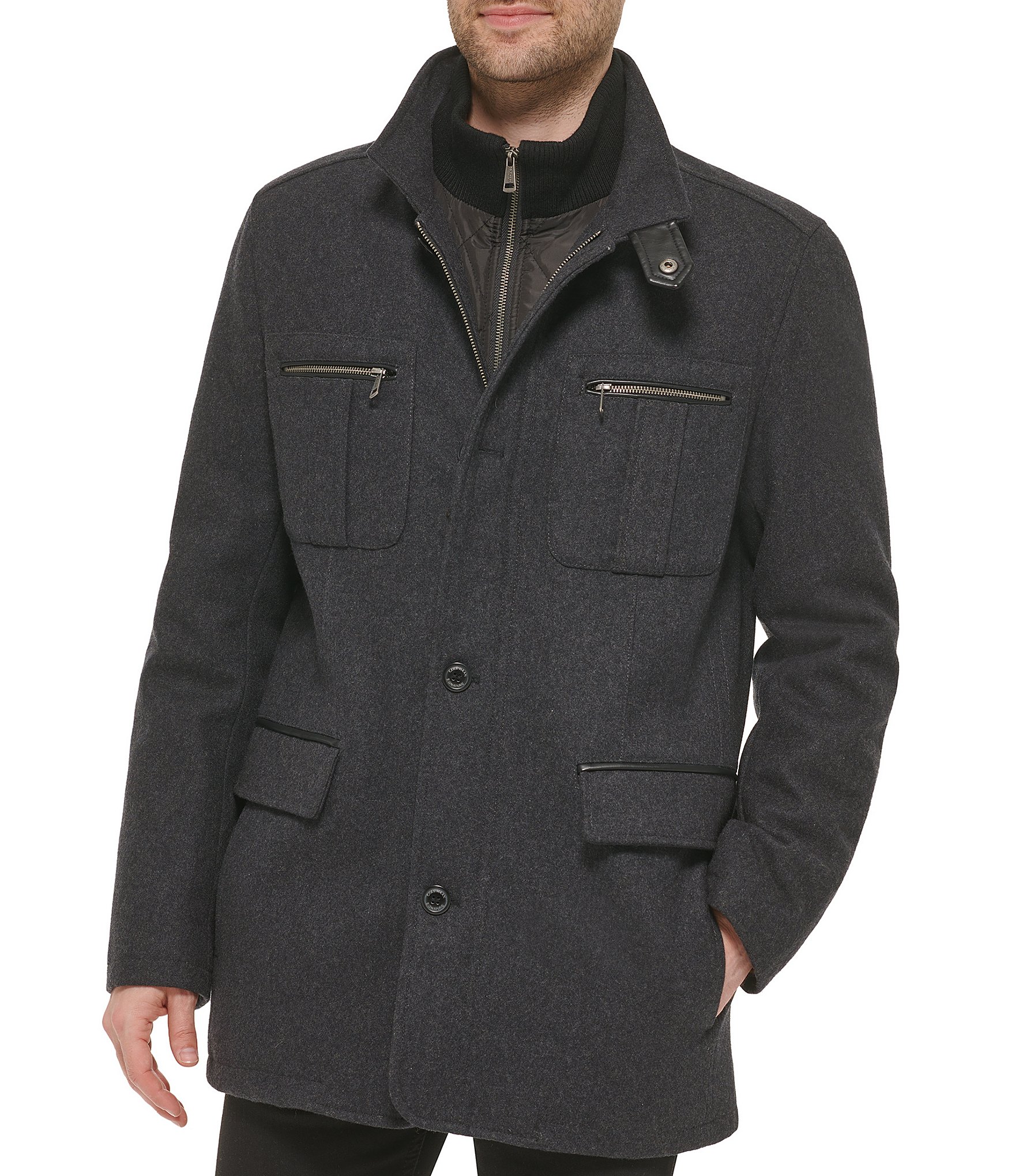 Cole Haan Melton Wool Car Coat