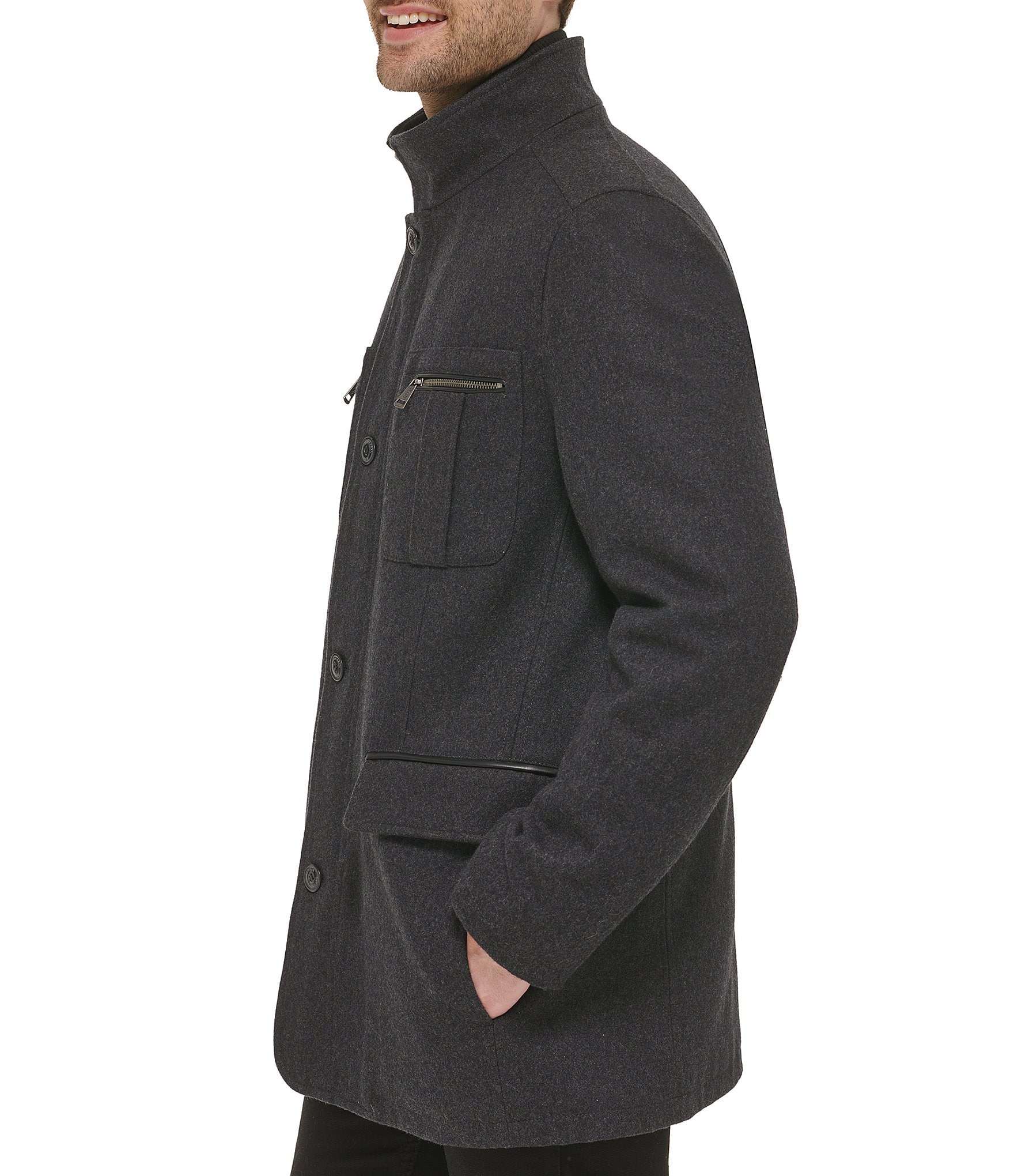 Cole Haan Melton Wool Car Coat