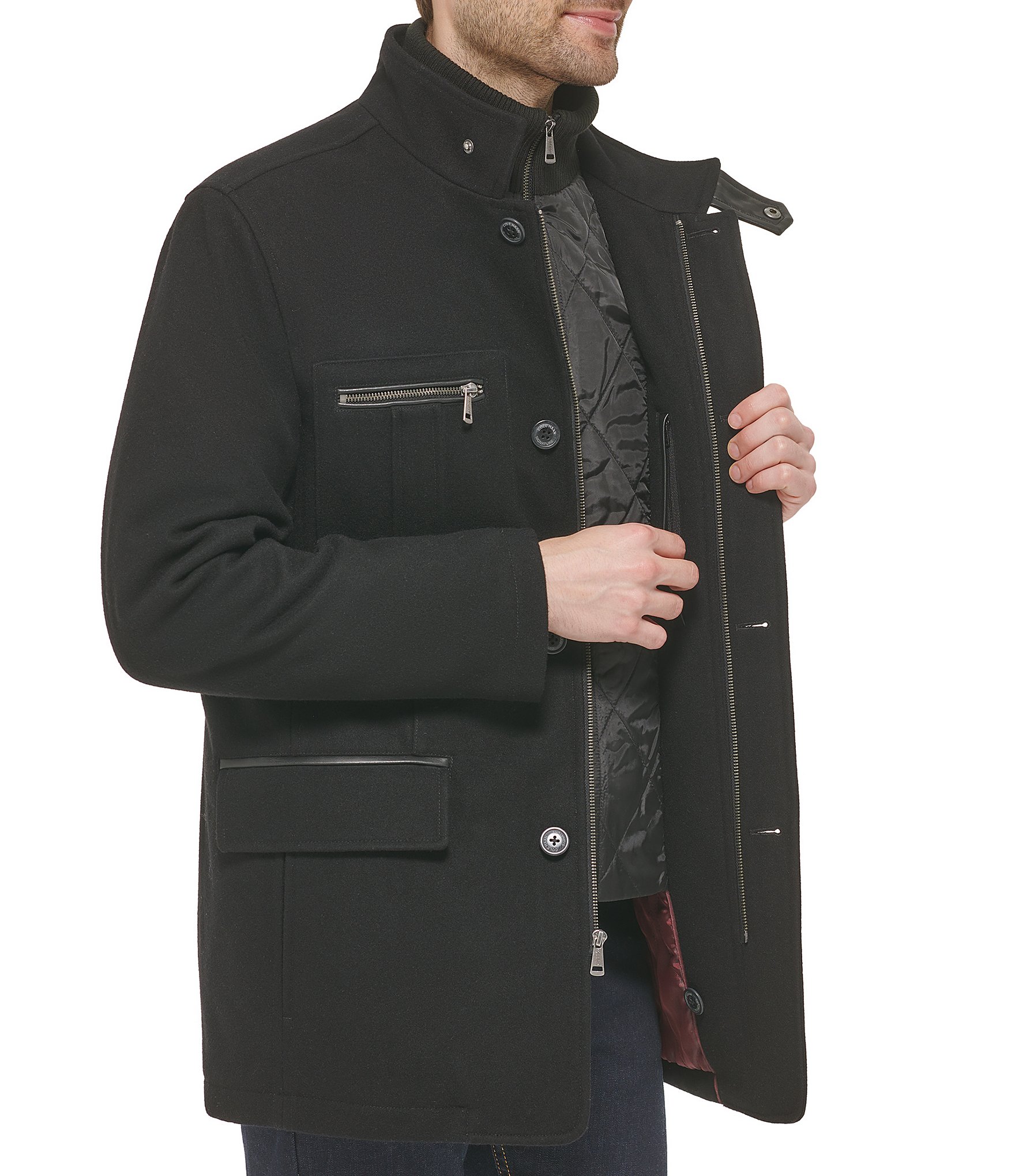 Cole Haan Melton Wool Car Coat