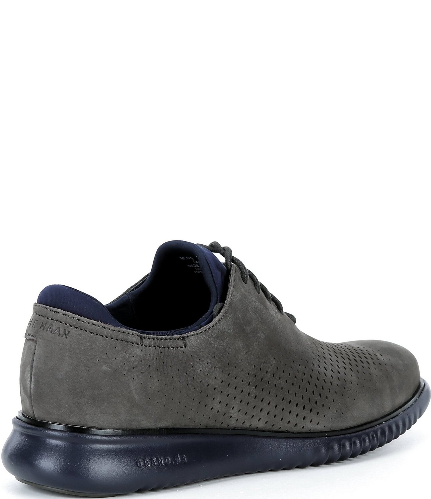 Cole Haan Men's 2.ZERØGRAND Perforated Nubuck Laser Wingtip Oxfords