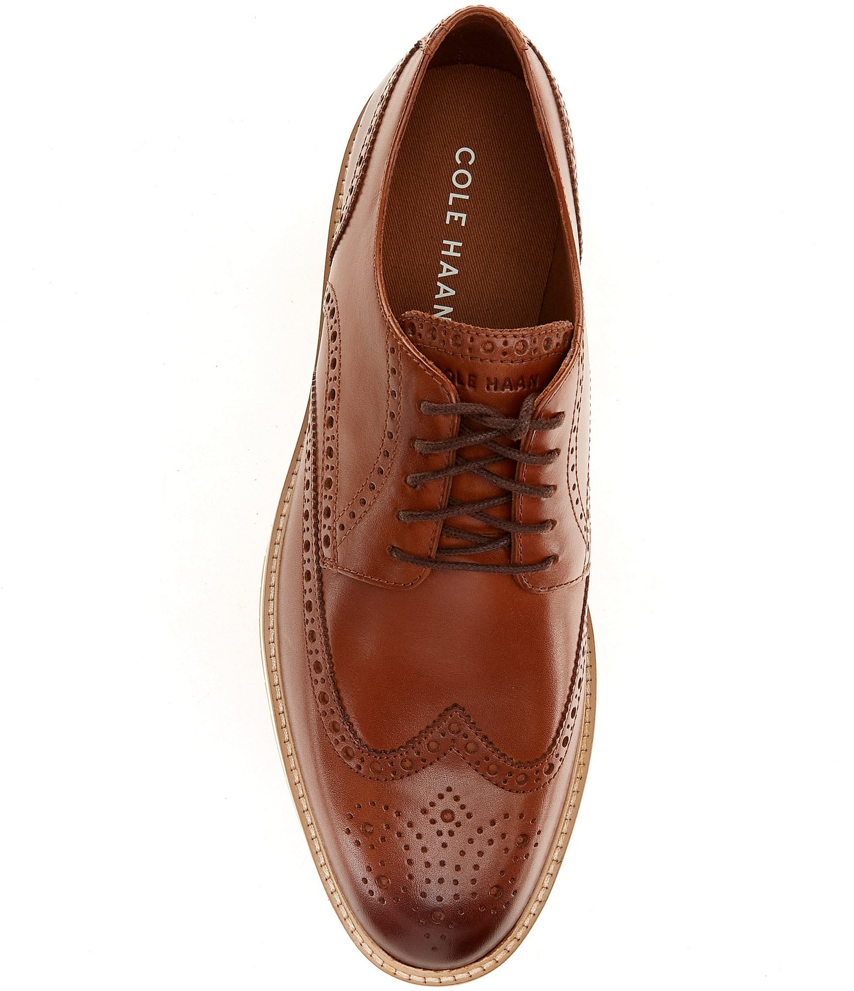 Cole Haan Men's Morse Grand Leather Brogue Detail Wingtip Oxfords