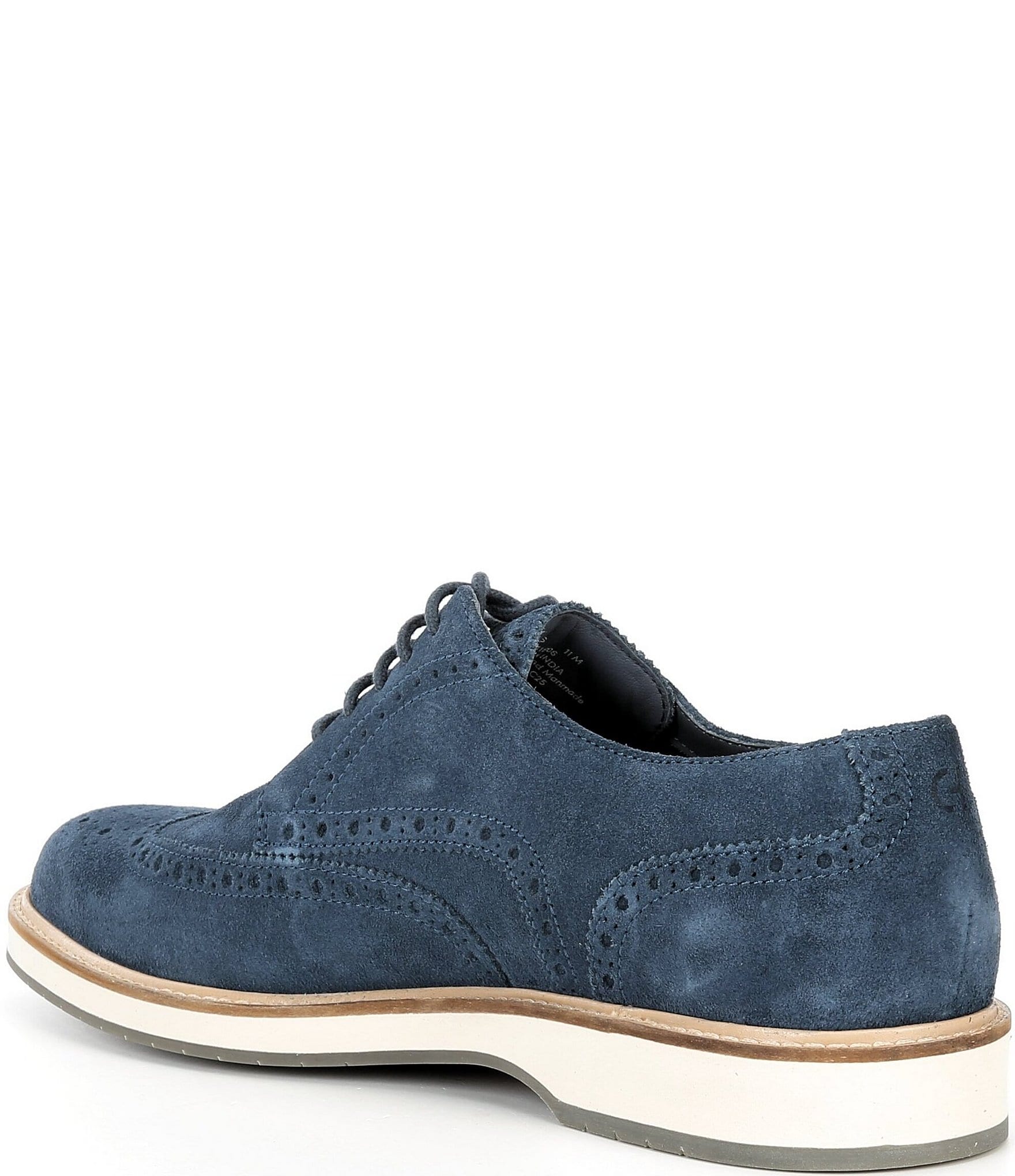 Cole Haan Men's Morse Grand Suede Brogue Wingtip Oxfords