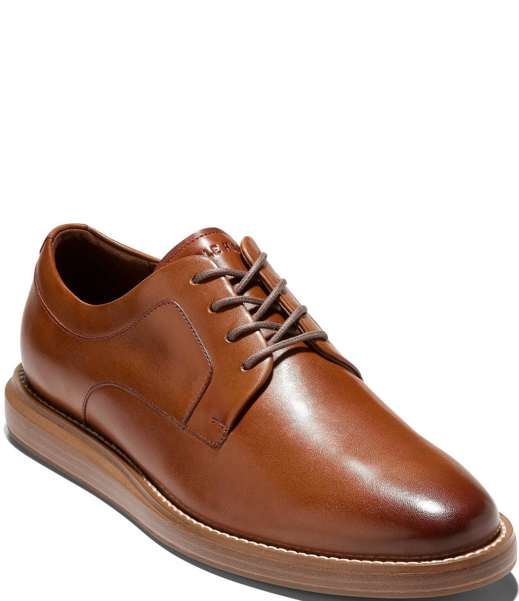 brown cole haan dress shoes Cole Haan Warren Cap Toe Oxford in T Moro Dark Brown – Country Club Prep main image 0