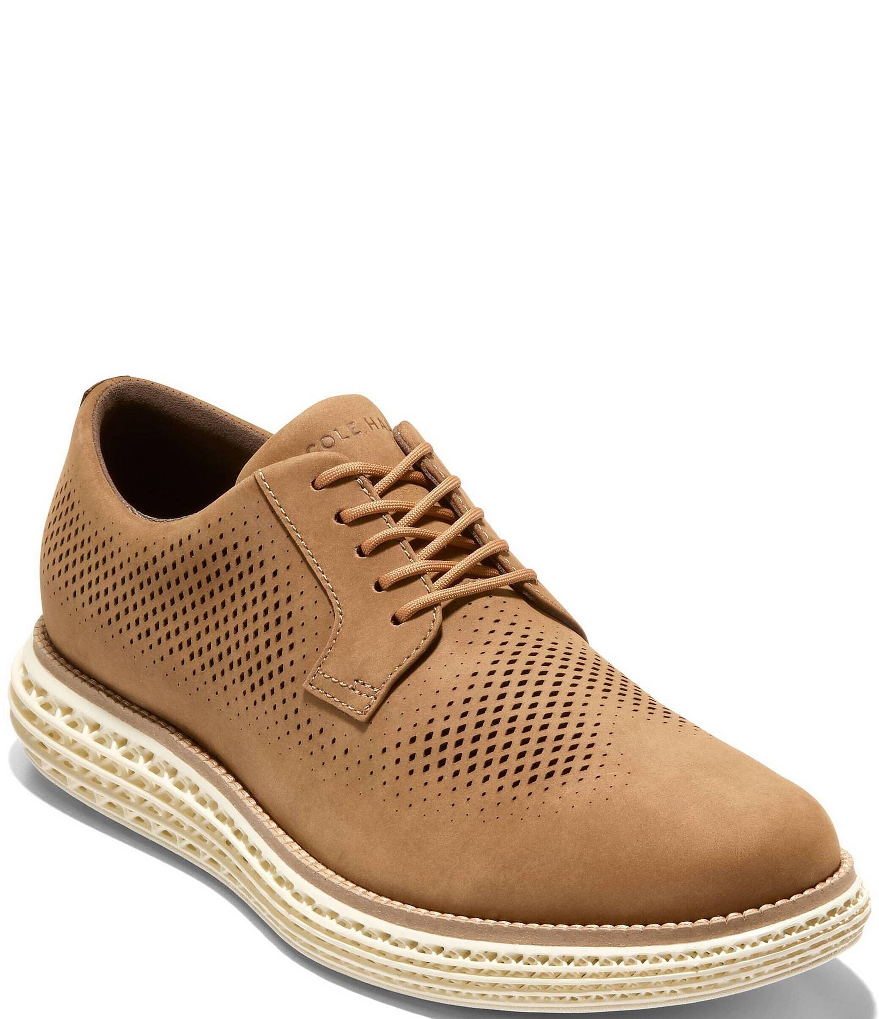Men\'s Perforated Brown Leather Lace-Up Dress Shoes Cole Haan Cole Haan Size 10M Men main image 2