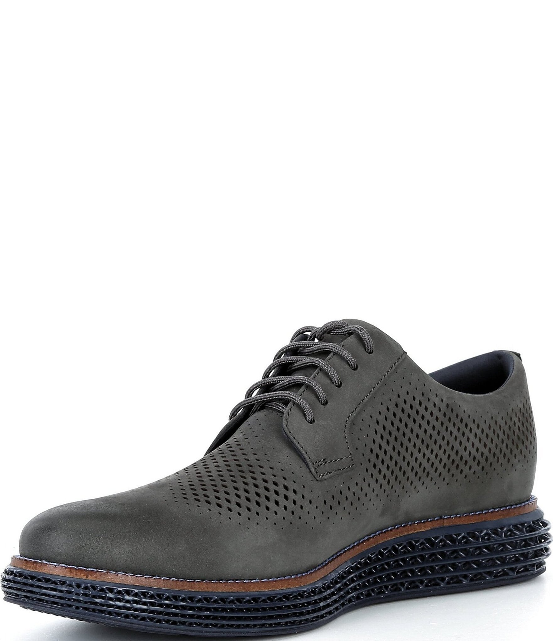 Cole Haan Men's ØriginalGrand 2.0 Perforated Nubuck Plain Toe Oxfords