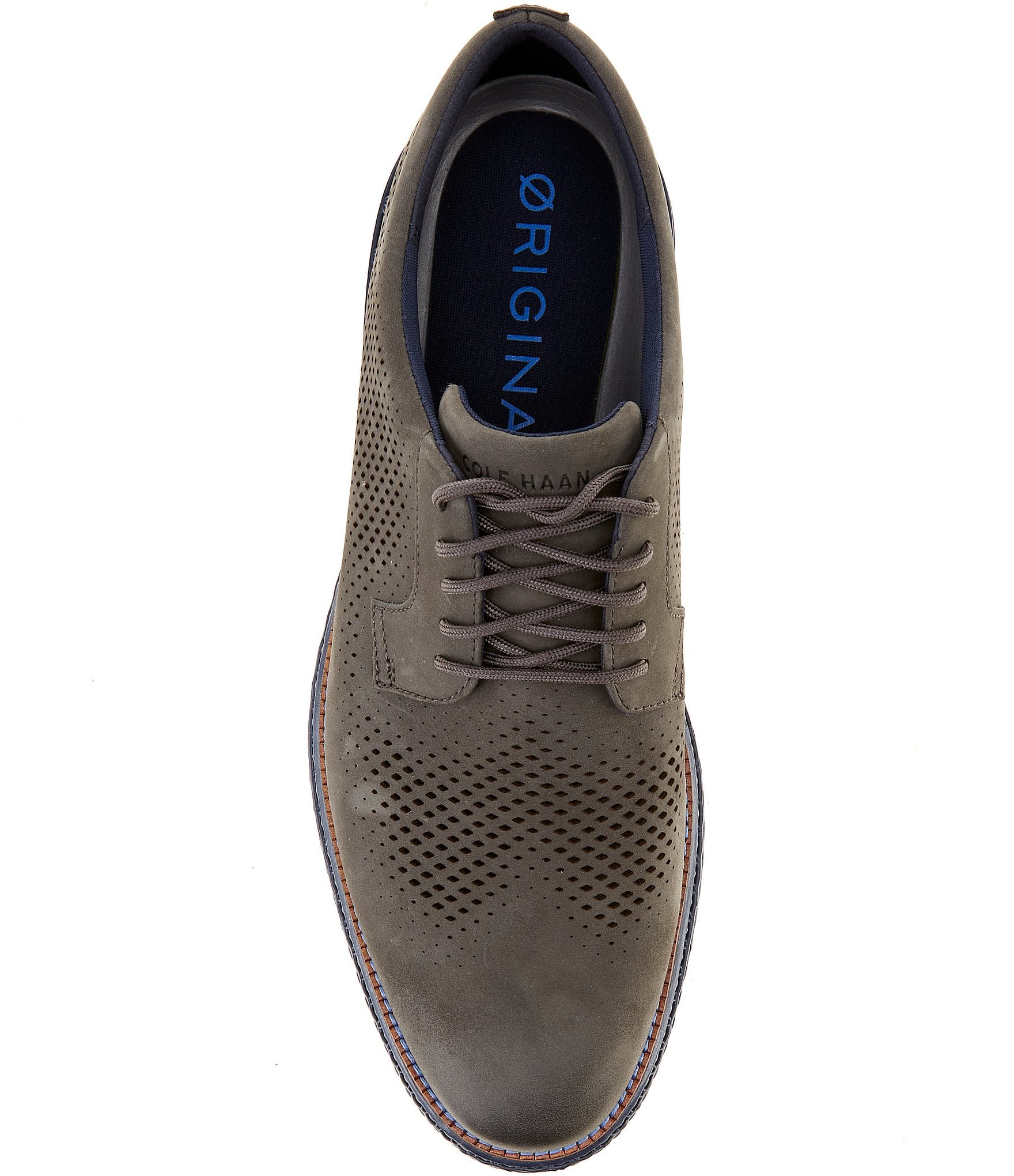 Cole Haan Men's ØriginalGrand 2.0 Perforated Nubuck Plain Toe Oxfords