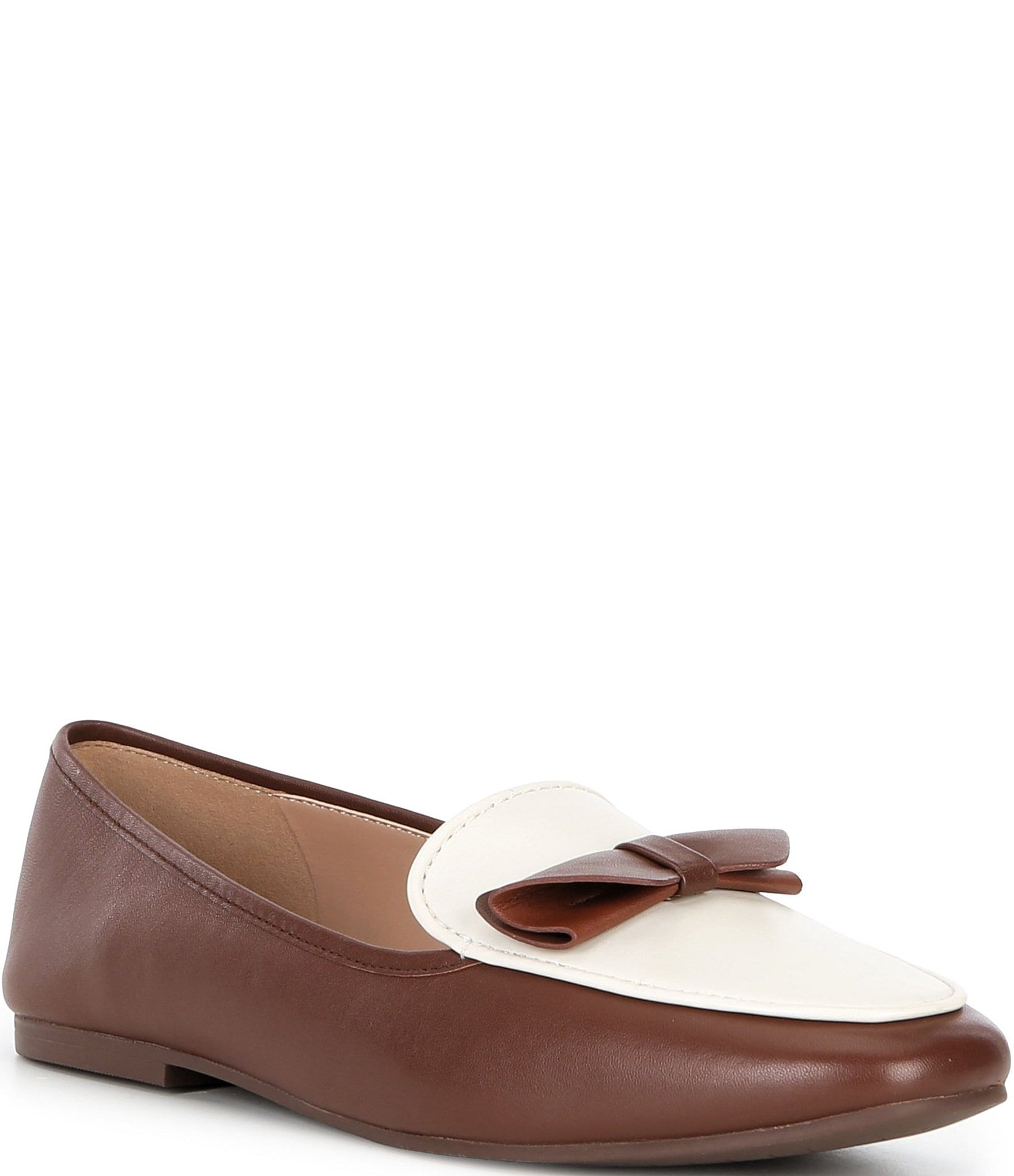 Cole Haan Payson Colorblock Leather Bow Square Toe Loafers