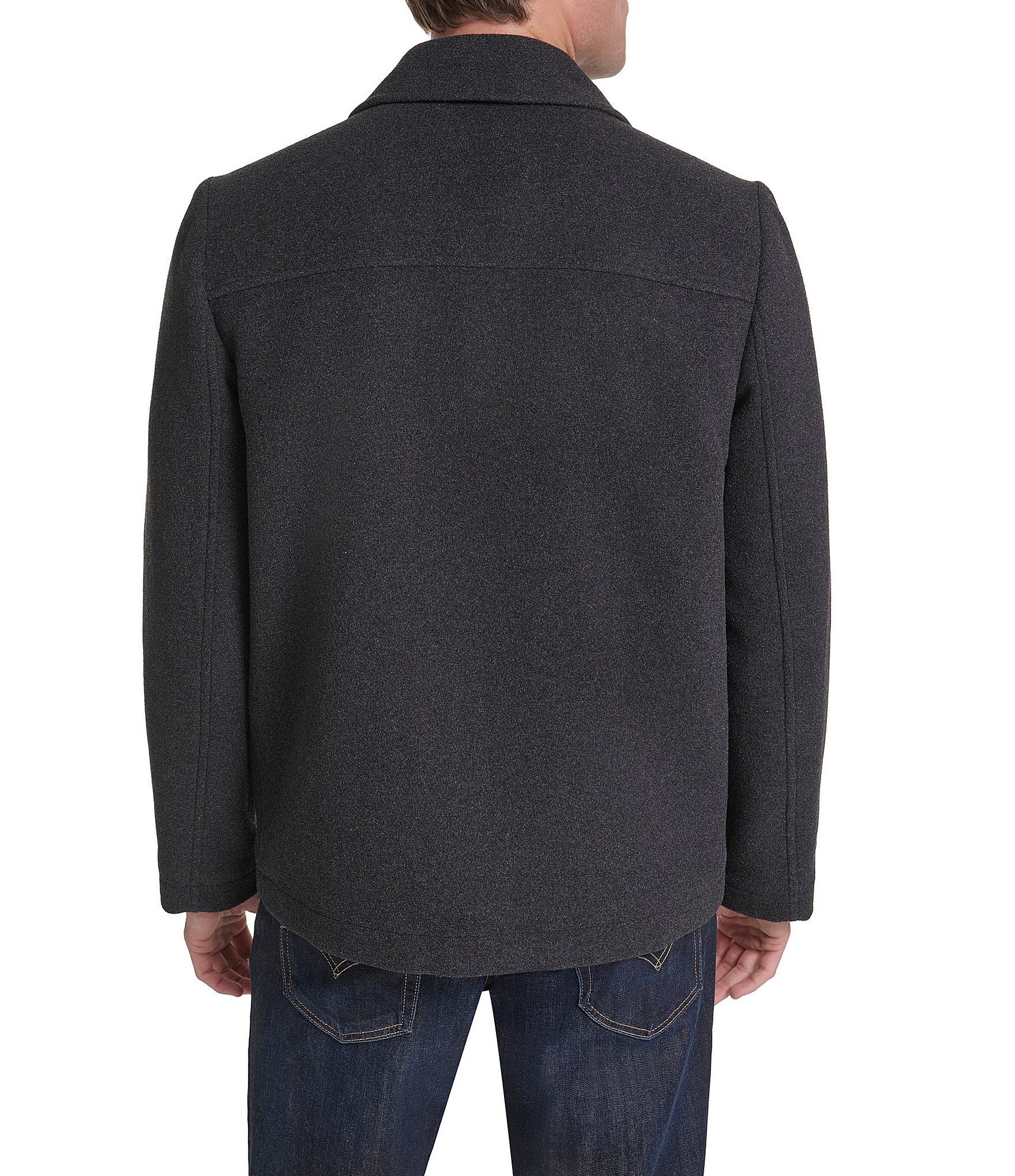 Cole Haan Shirt Collar Plush Wool Jacket