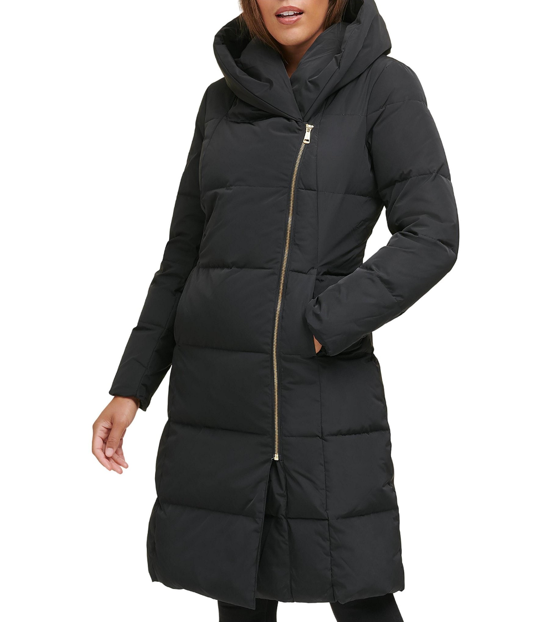 Cole haan signature plus size hooded maxi puffer coat hotsell