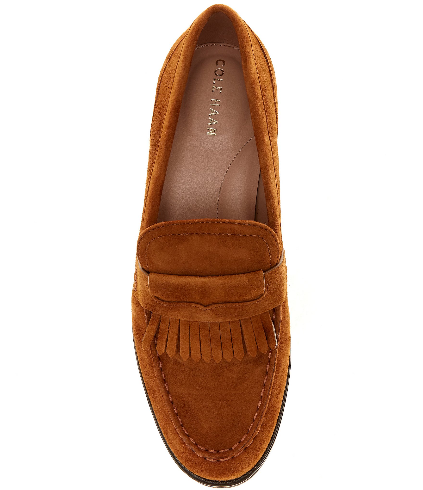 Cole Haan Women's Stassi Suede Kiltie Detail Penny Loafers