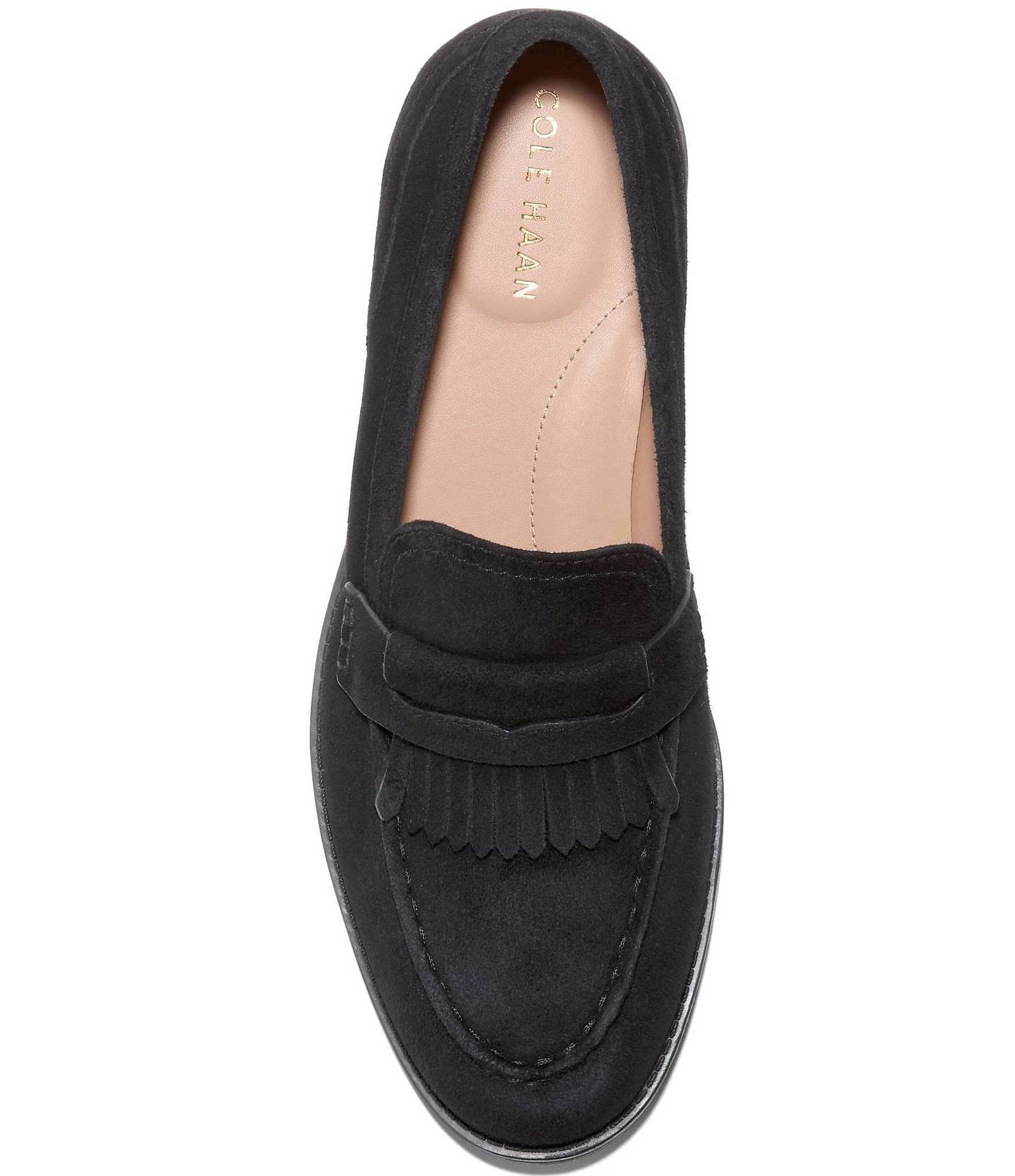 Cole Haan Women's Stassi Suede Kiltie Detail Penny Loafers
