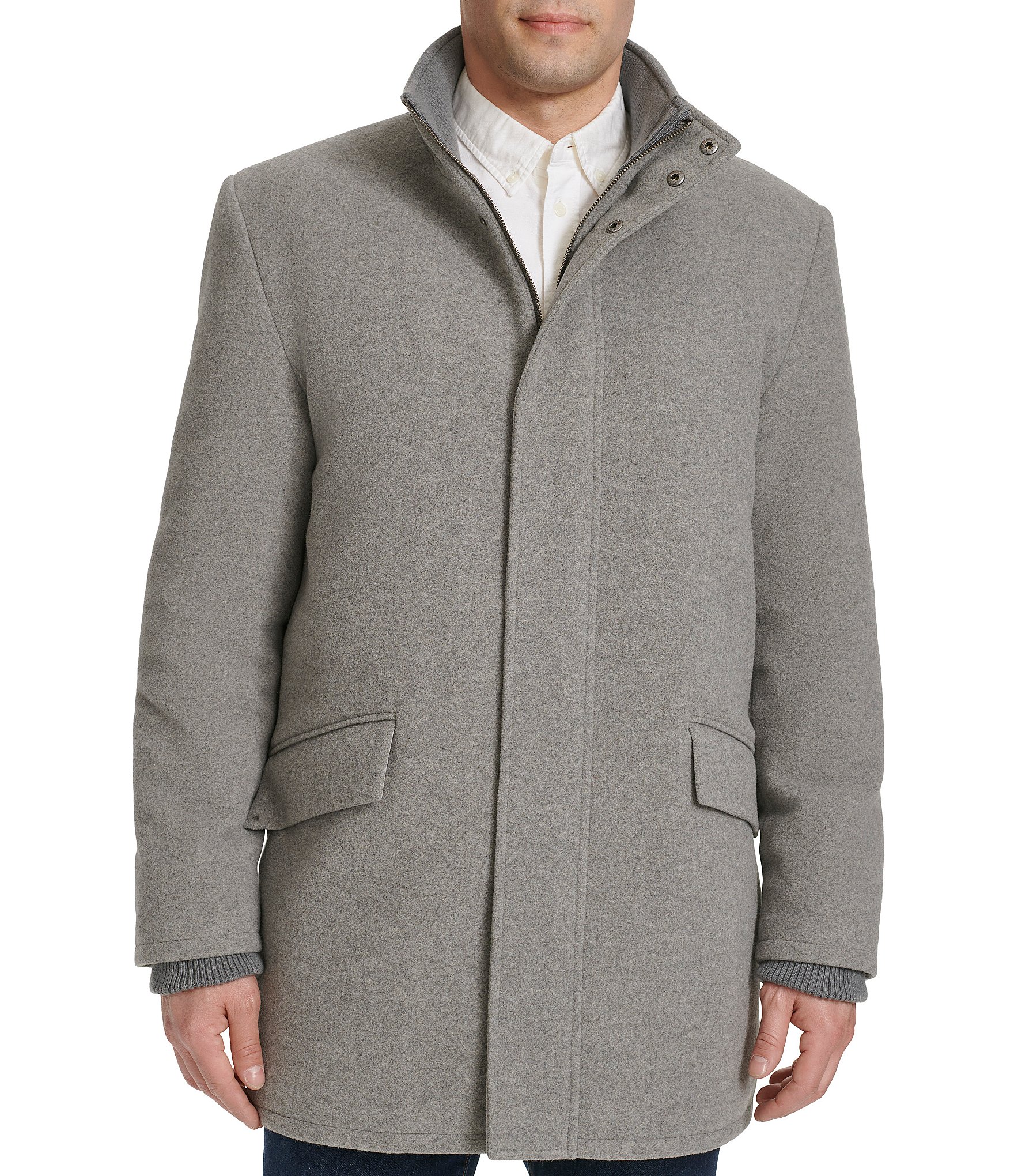 Cole Haan Wool Blend Plush Solid Coat