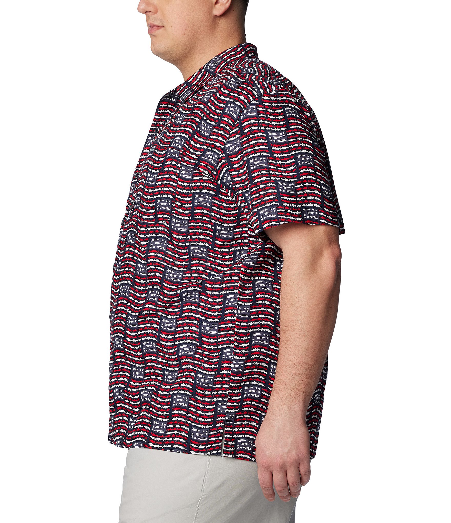 Columbia Big & Tall Trollers Best™ Short Sleeve PFG Banner Woven Shirt