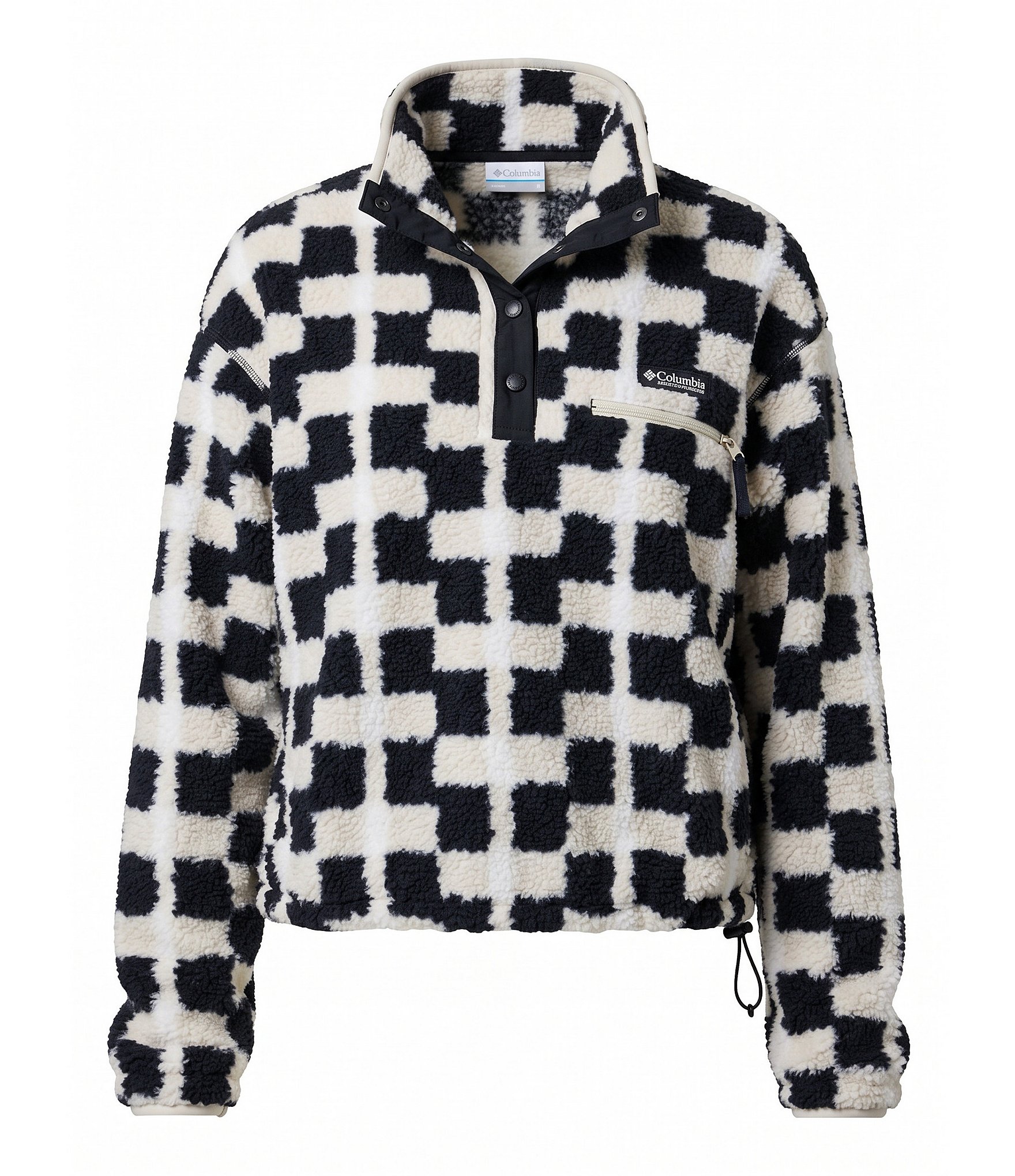Columbia Helvetia II Sherpa Printed Stand Collar Cropped Half Snap Pullover