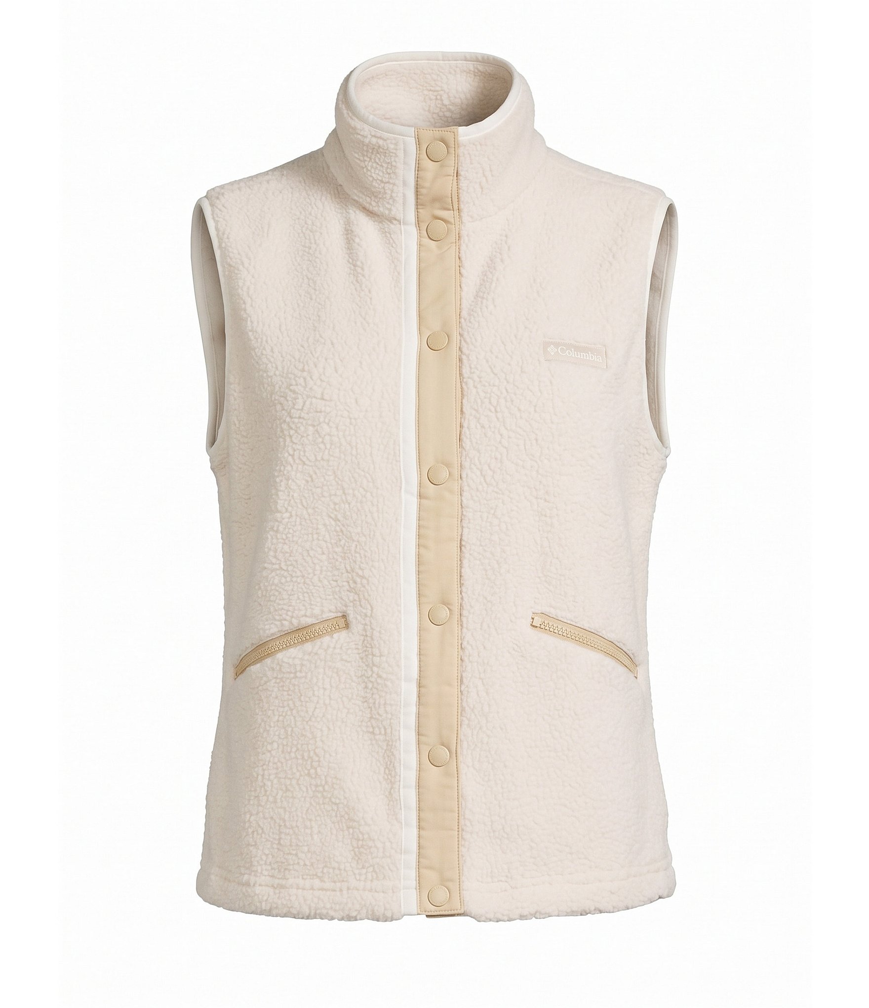 Columbia Helvetia Overlay Woven Stand Collar Button Front Vest